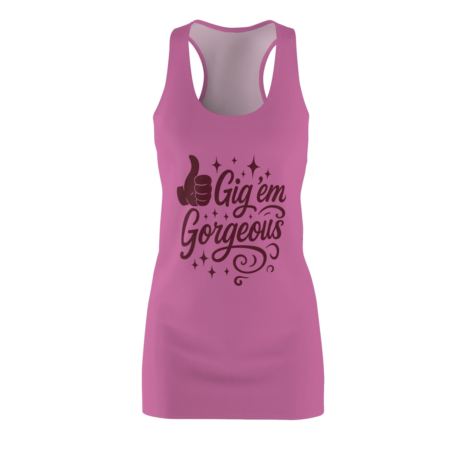 Gig 'em Gorgeous Racerback Dress (Pink) - Sweet Baby Jeez Teez