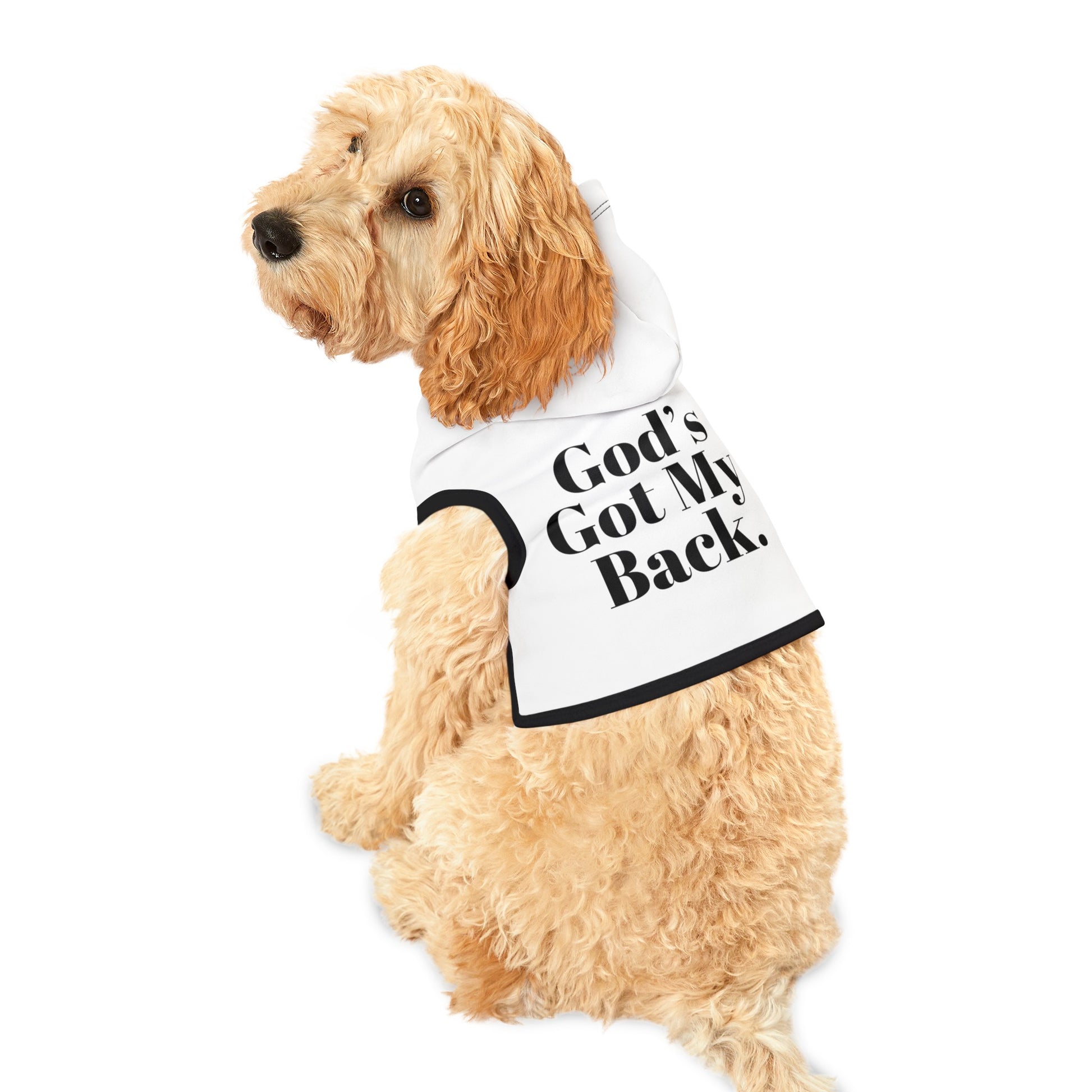 God's Got My Back Pet Hoodie (Black Logo) - Sweet Baby Jeez Teez