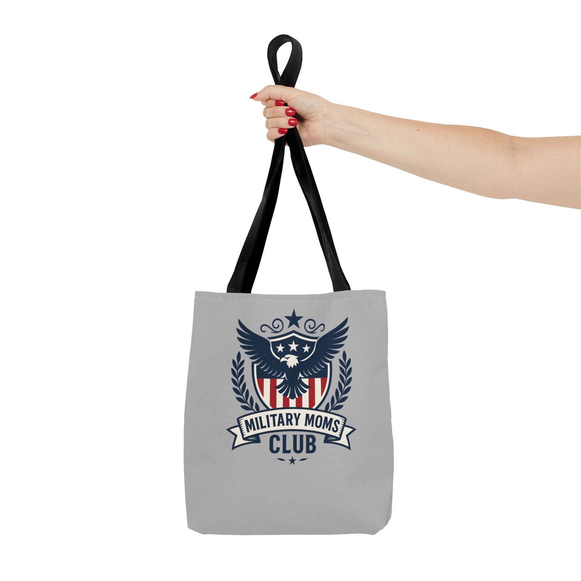 Military Moms Club Tote Bag (Gray with Choice of Handles) - Sweet Baby Jeez Teez