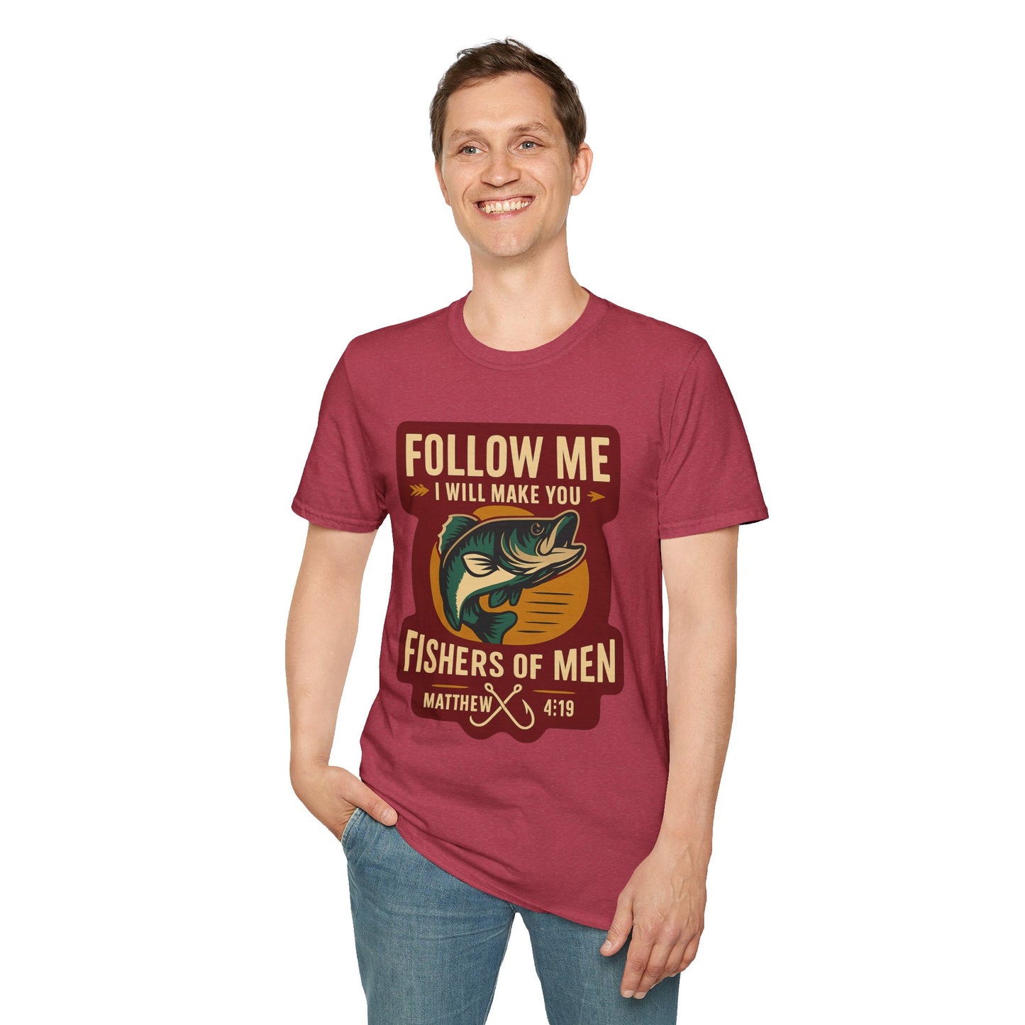 "Follow Me" Bible Verse Unisex Softstyle Tshirt