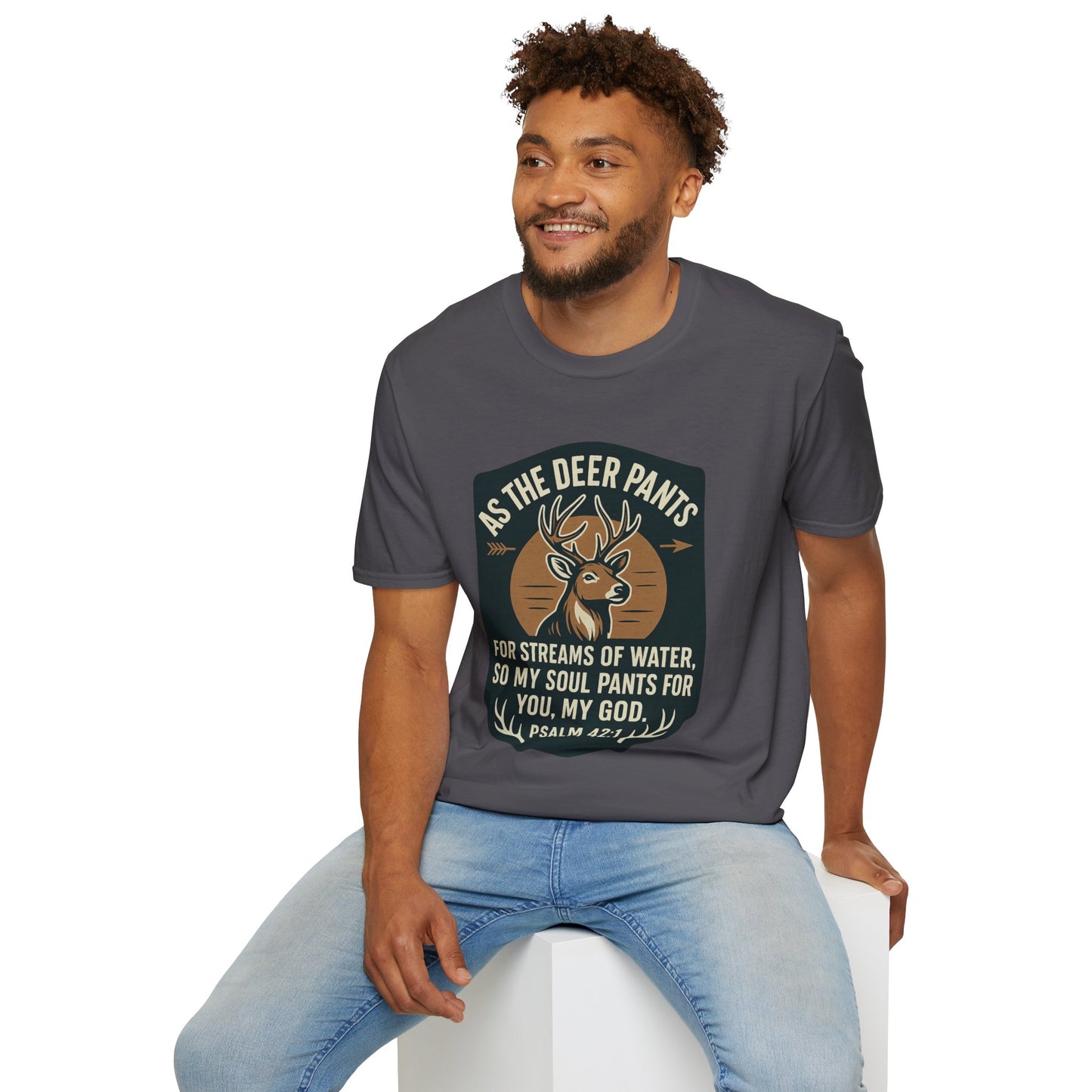 Psalm 42:1 "As The Deer" Bible Verse Softstyle Tshirt