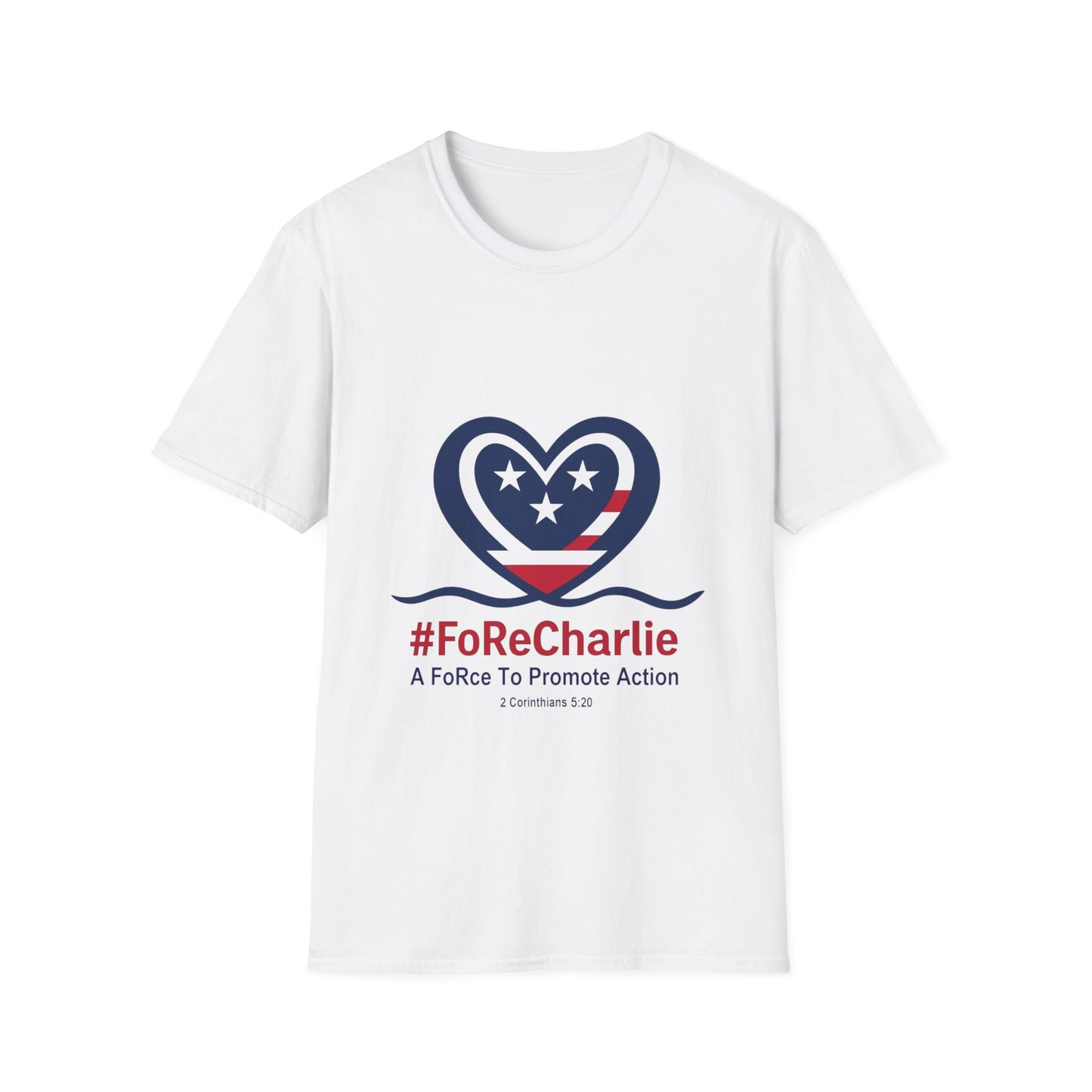 "FoRe Charlie" Ambassador Pageant Memorial Tshirt of Charlie Kirk (Heart Logo)