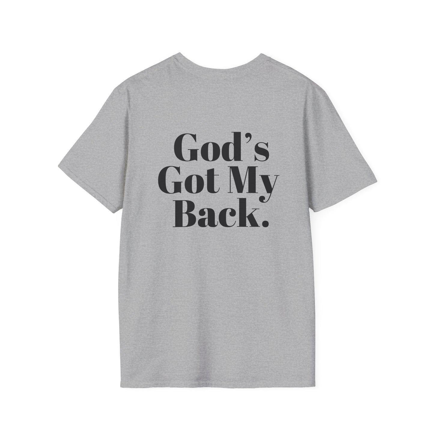 God's Got My Back Men's Tshirt (Black Logo) - Sweet Baby Jeez Teez