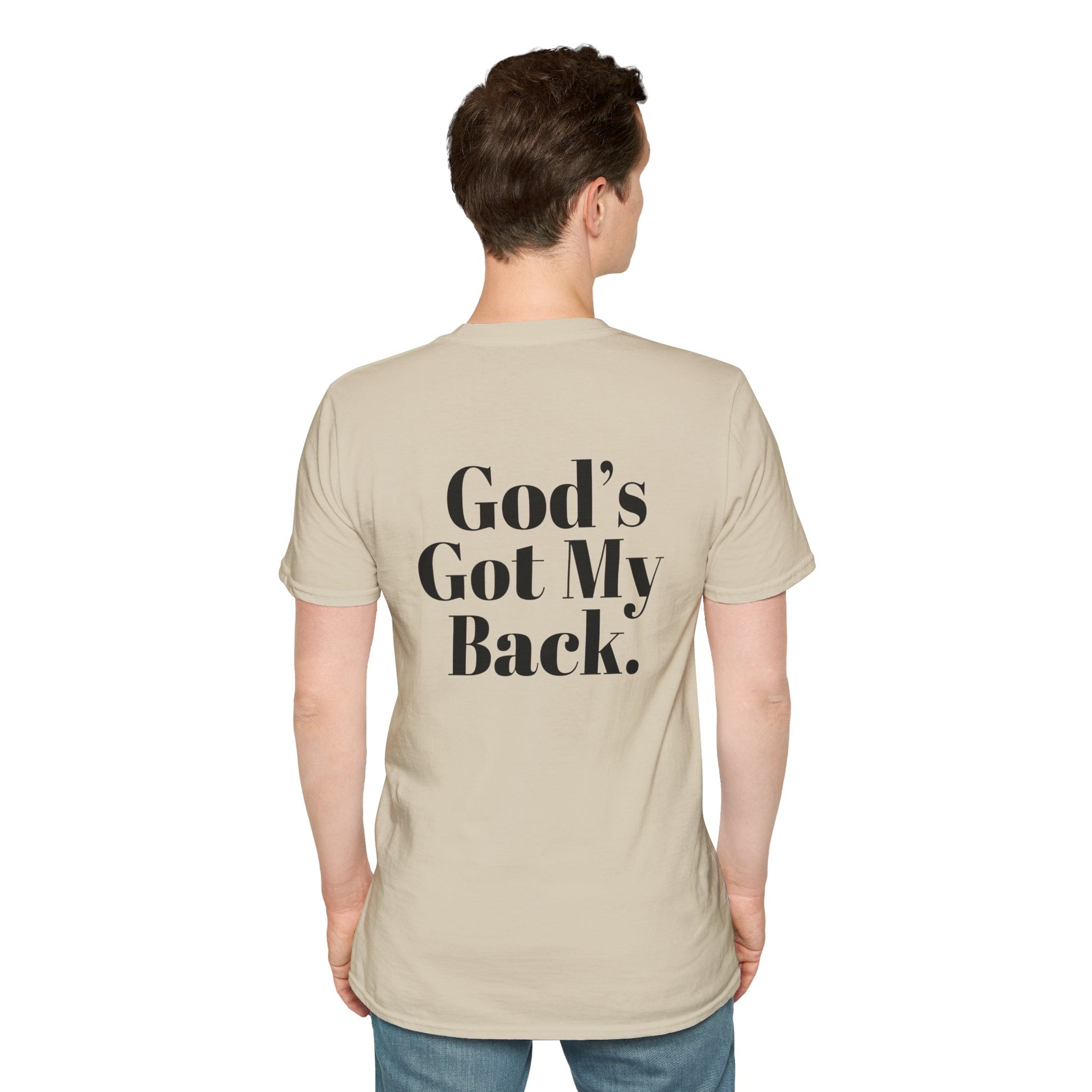 God's Got My Back Men's Tshirt (Black Logo) - Sweet Baby Jeez Teez