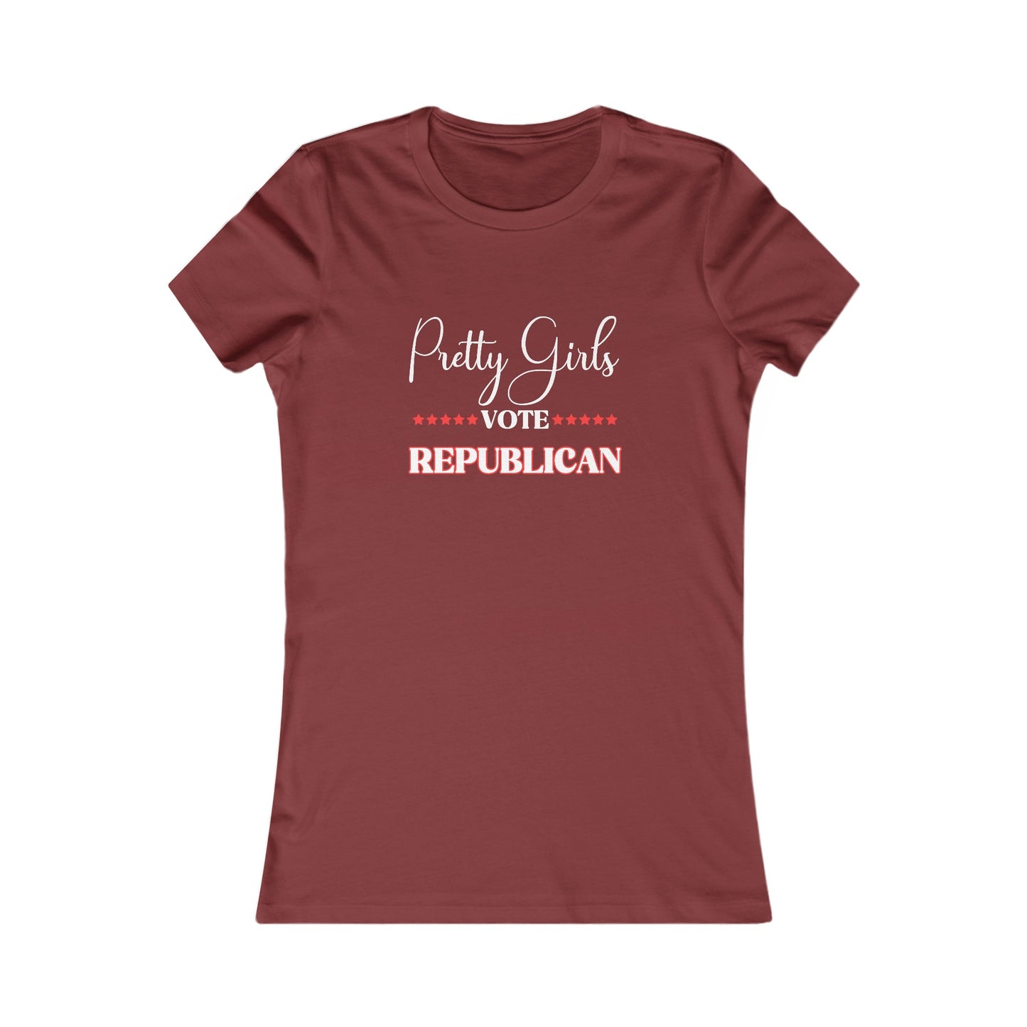 Pretty Girls Women's Fitted Tshirt (White/Red Logo) - Sweet Baby Jeez Teez