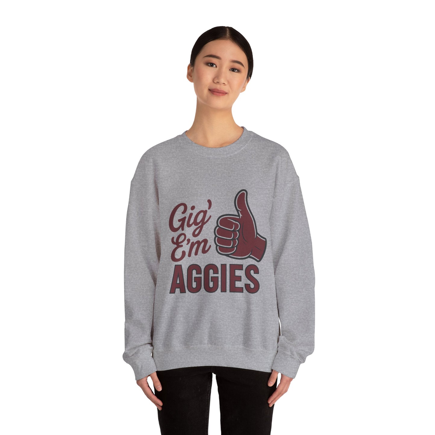 Gig 'Em Aggies Texas A&M Unisex Crewneck Sweatshirt - Sweet Baby Jeez Teez
