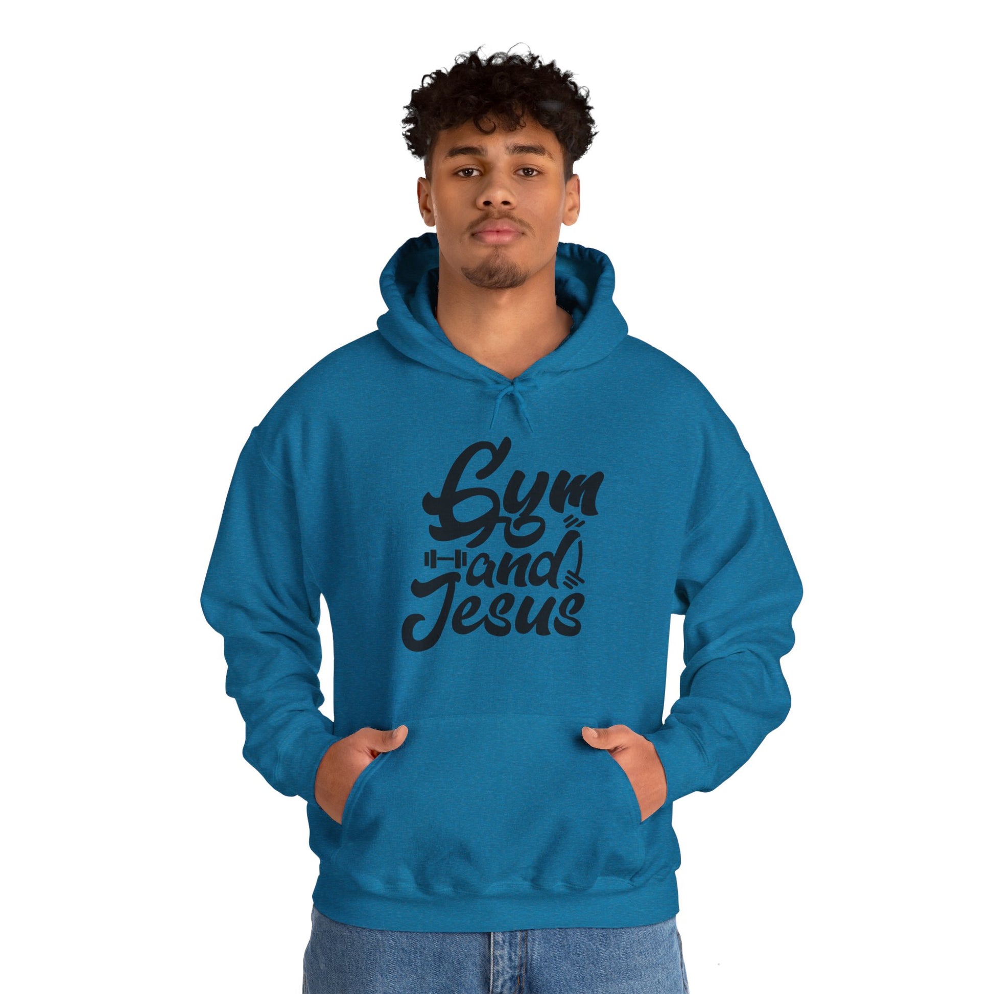 Gym and Jesus Men's Hoodie (Black Logo) - Sweet Baby Jeez Teez