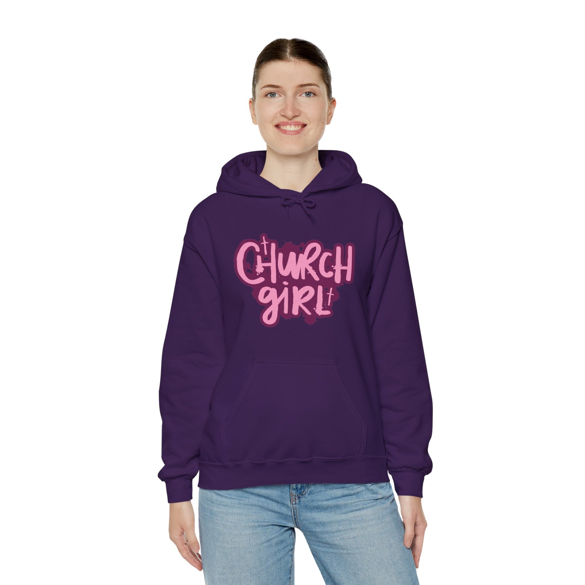 Church Girl Women's Hoodie (Pinks Logo) - Sweet Baby Jeez Teez