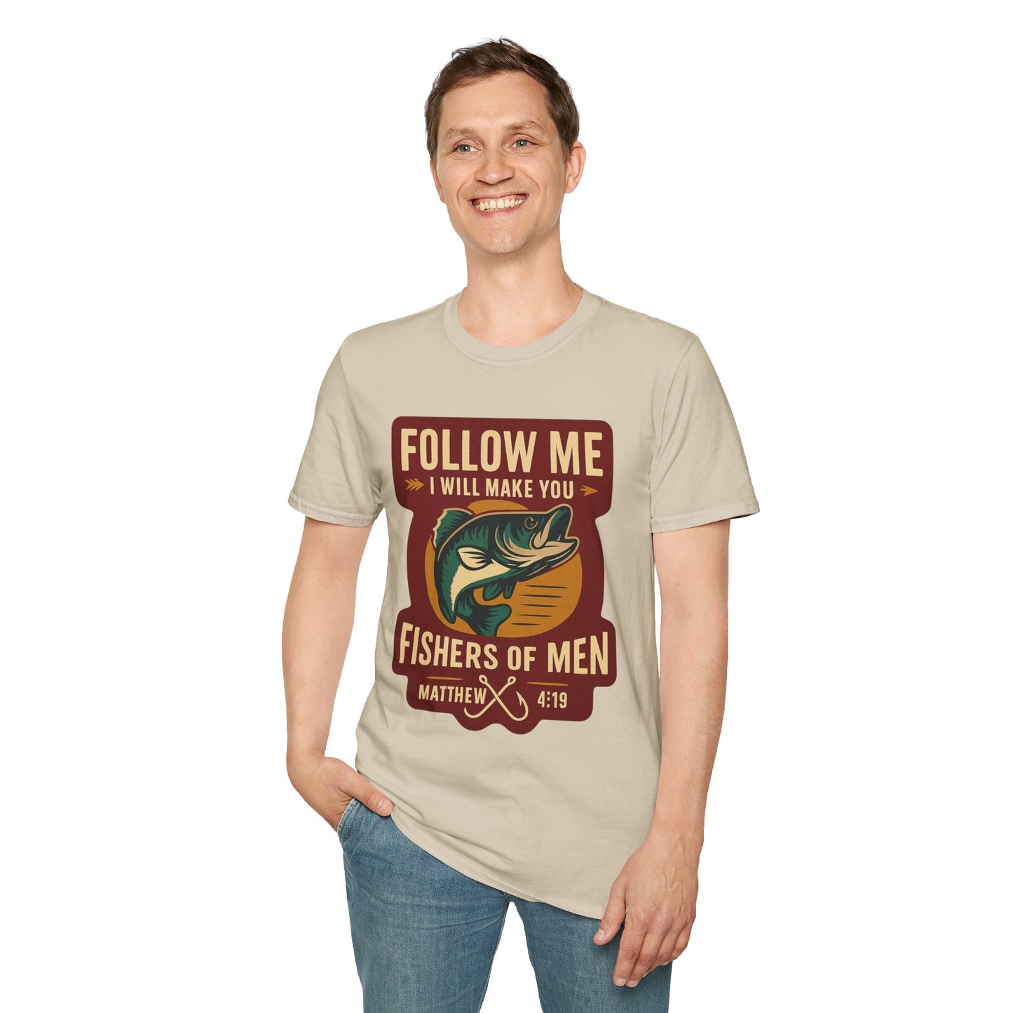 "Follow Me" Bible Verse Unisex Softstyle Tshirt