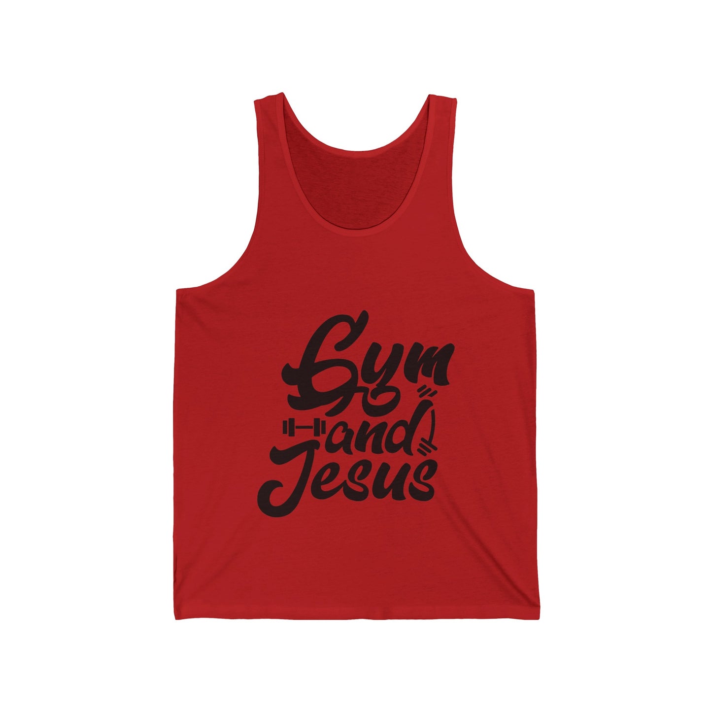 Gym and Jesus Men's Jersey Tank (Black Logo) - Sweet Baby Jeez Teez