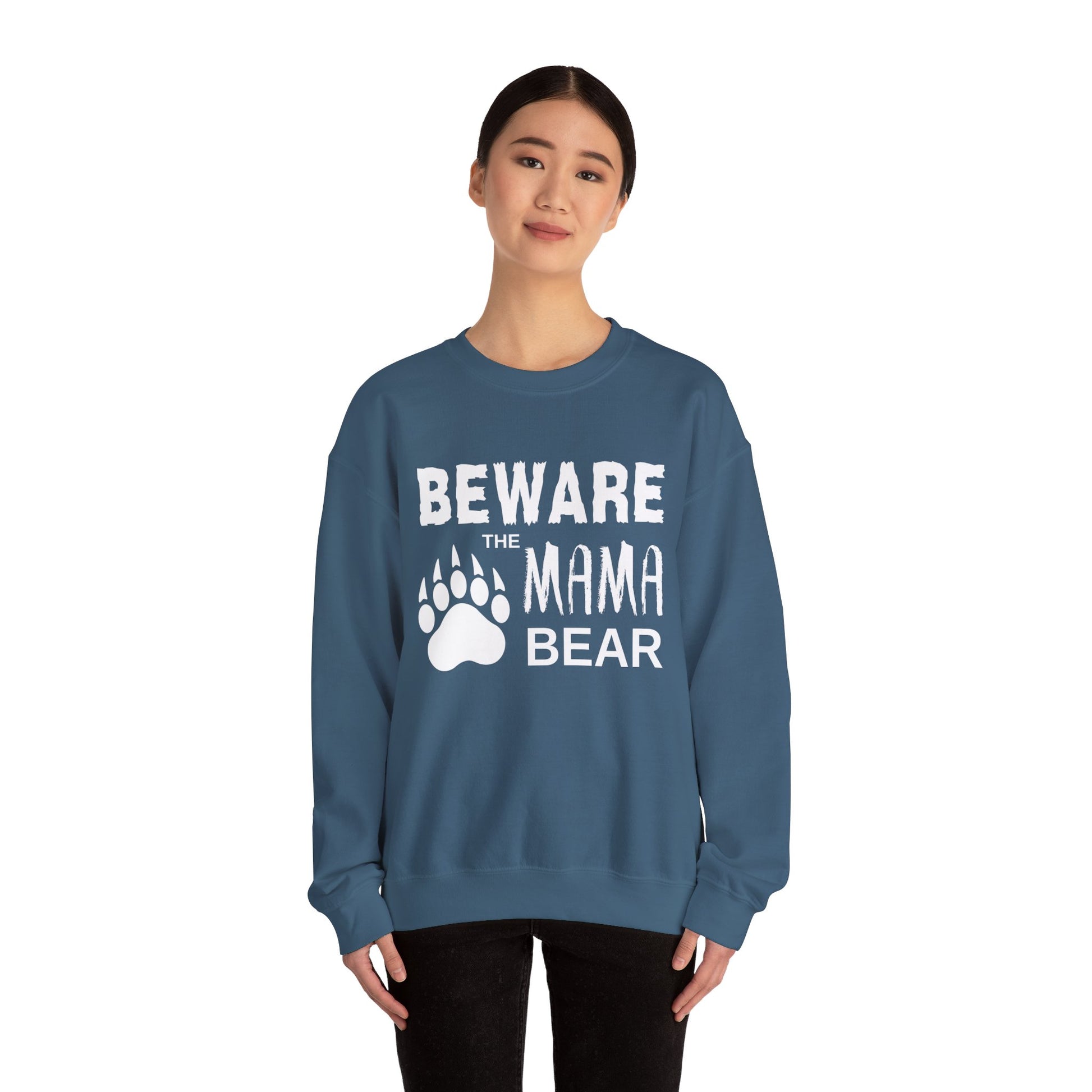 Mama Bear Women's Relaxed Sweatshirt (White Logo) - Sweet Baby Jeez Teez