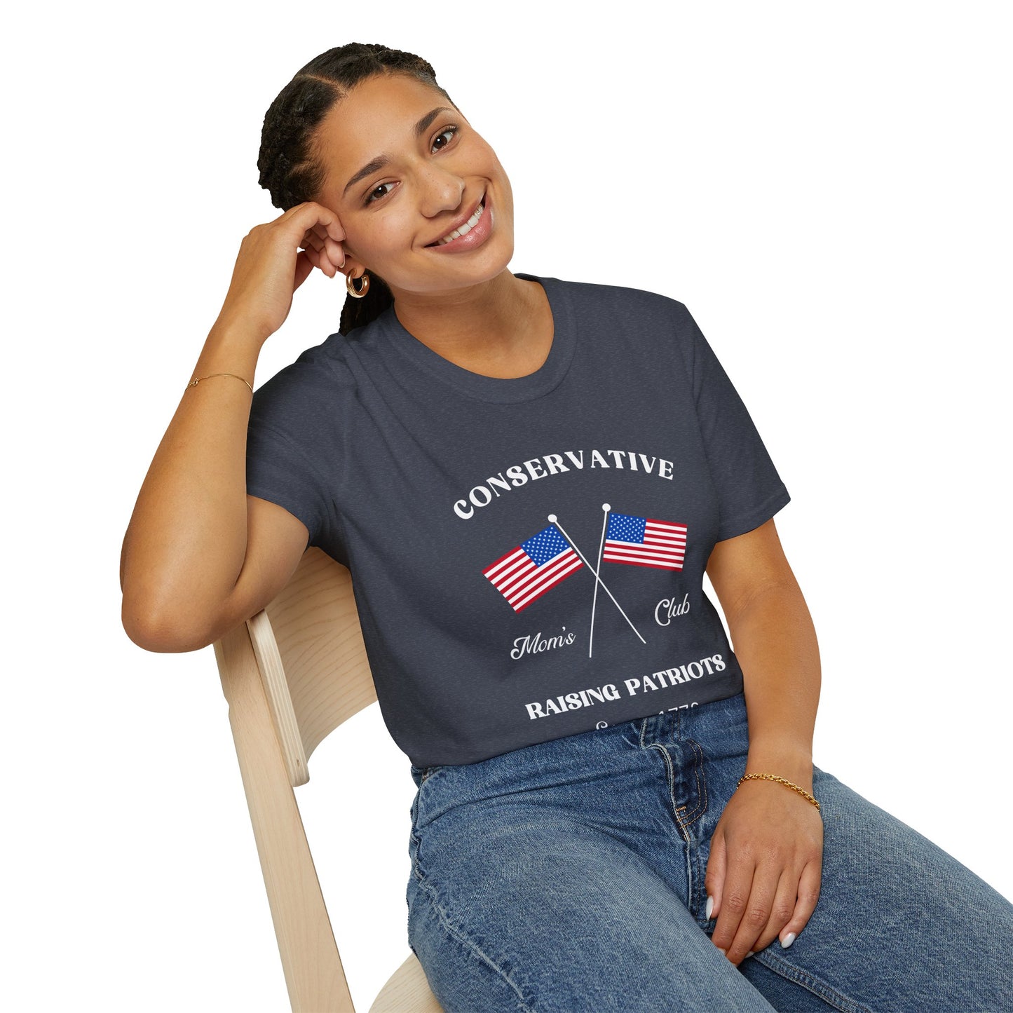 Conservative Mom's Club Women's Plus/Relaxed Tshirt (White Logo)