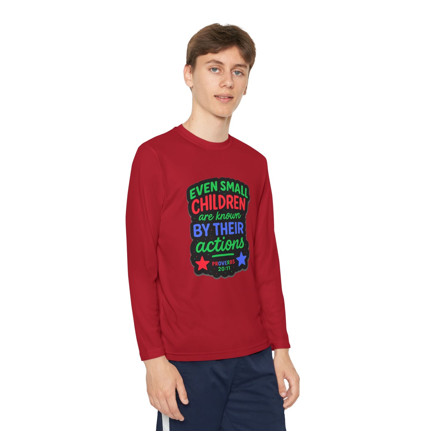 "Even Small Children" Proverbs 20:11 Boy's Bible Verse Long Sleeve Tshirt