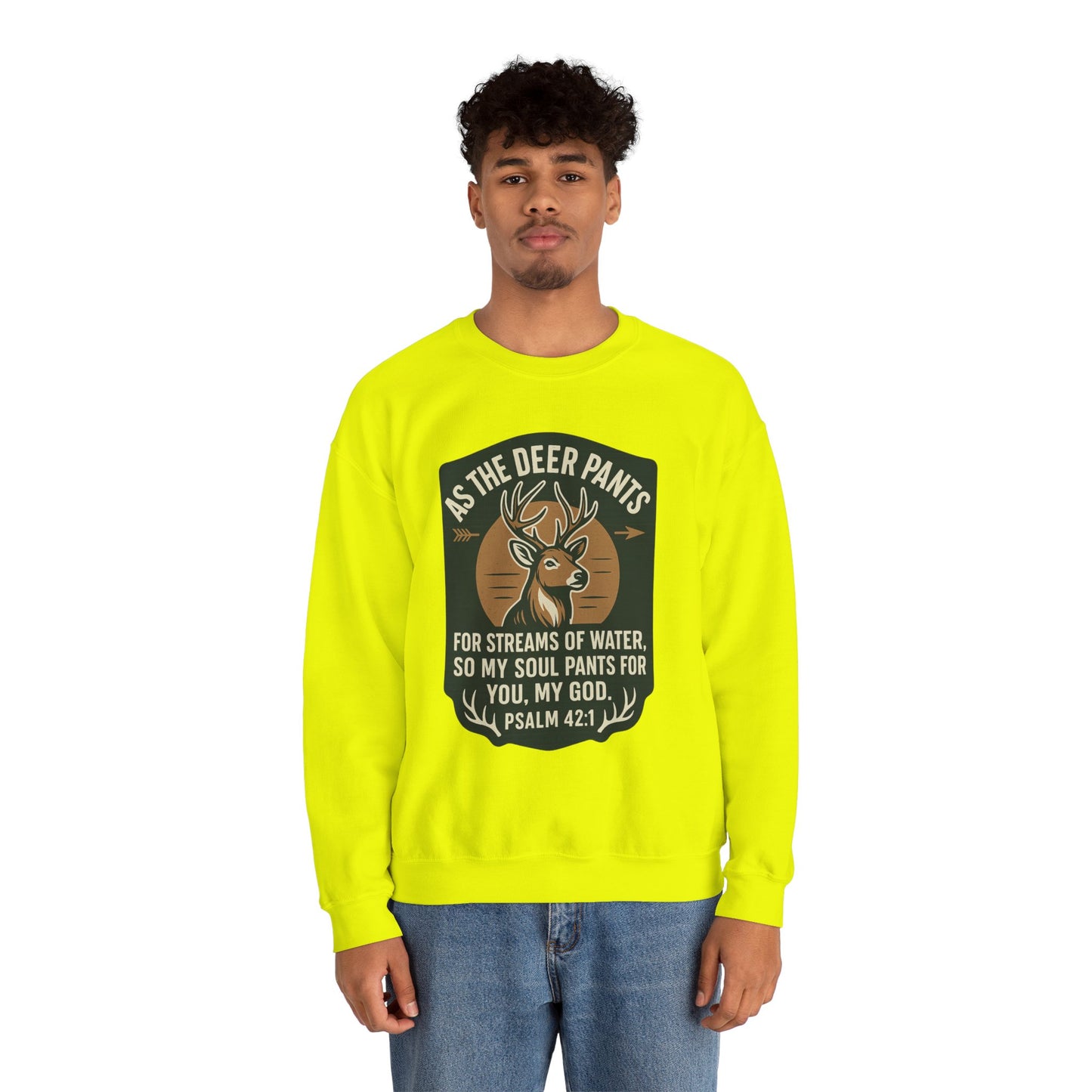 Psalm 42:1 "As the Deer" Bible Verse Cozy Sweatshirt