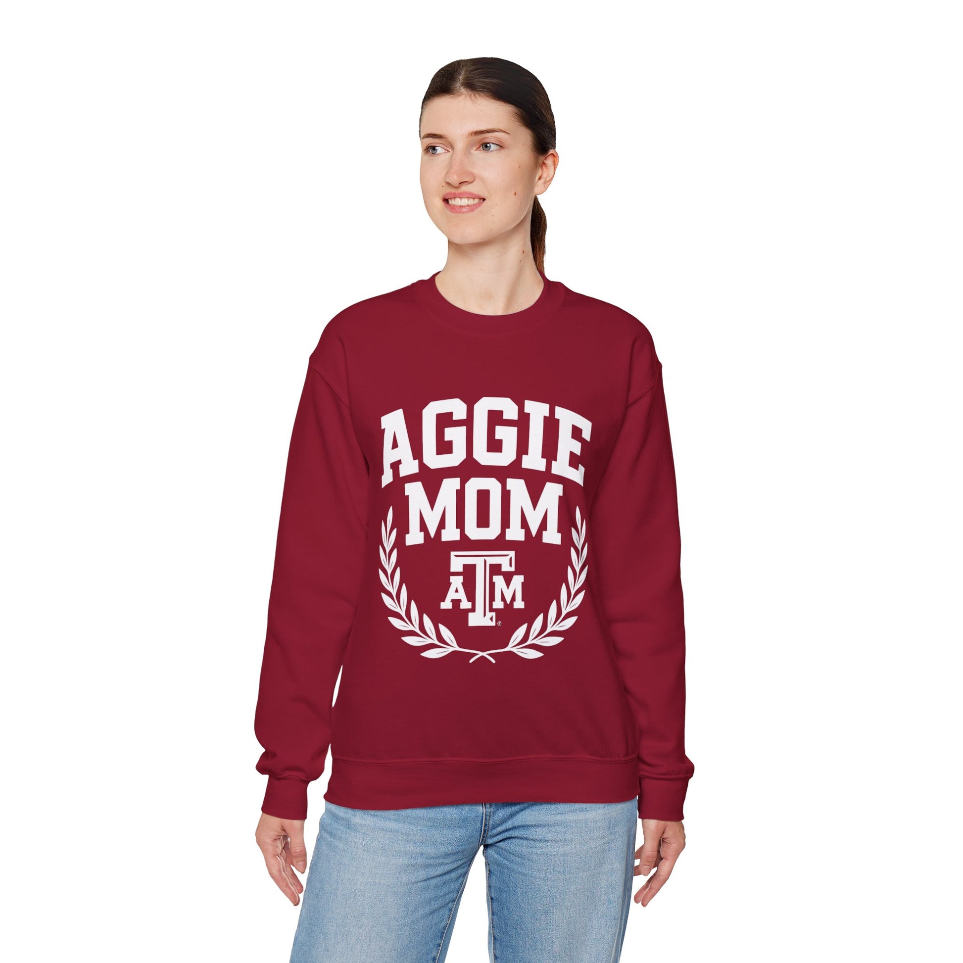 Aggie Mom Texas A&M Cozy Women's Crewneck Sweatshirt - Sweet Baby Jeez Teez