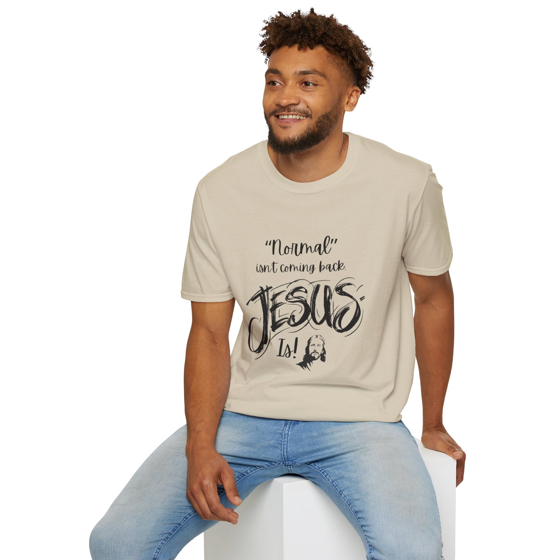 Normal Isn't Coming Back Men's Tshirt (Black Logo) - Sweet Baby Jeez Teez