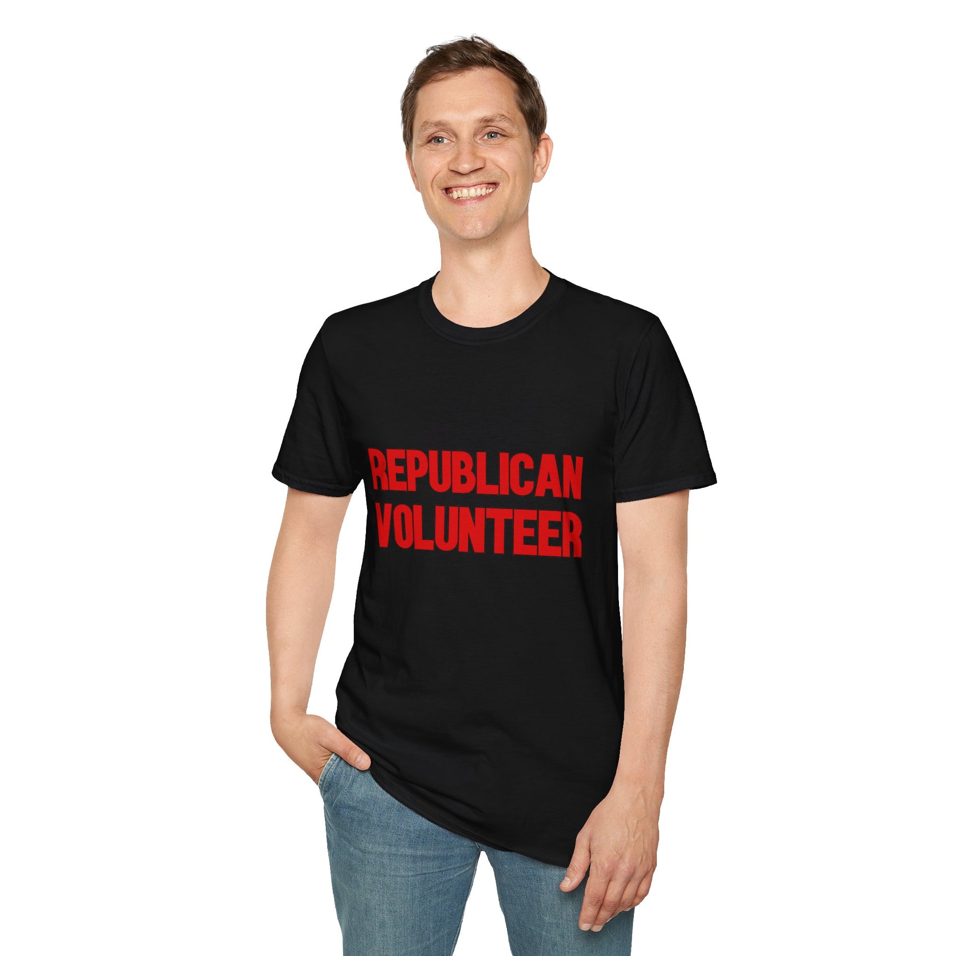 Republican Volunteer Unisex Tshirt (Red Logo) - Sweet Baby Jeez Teez