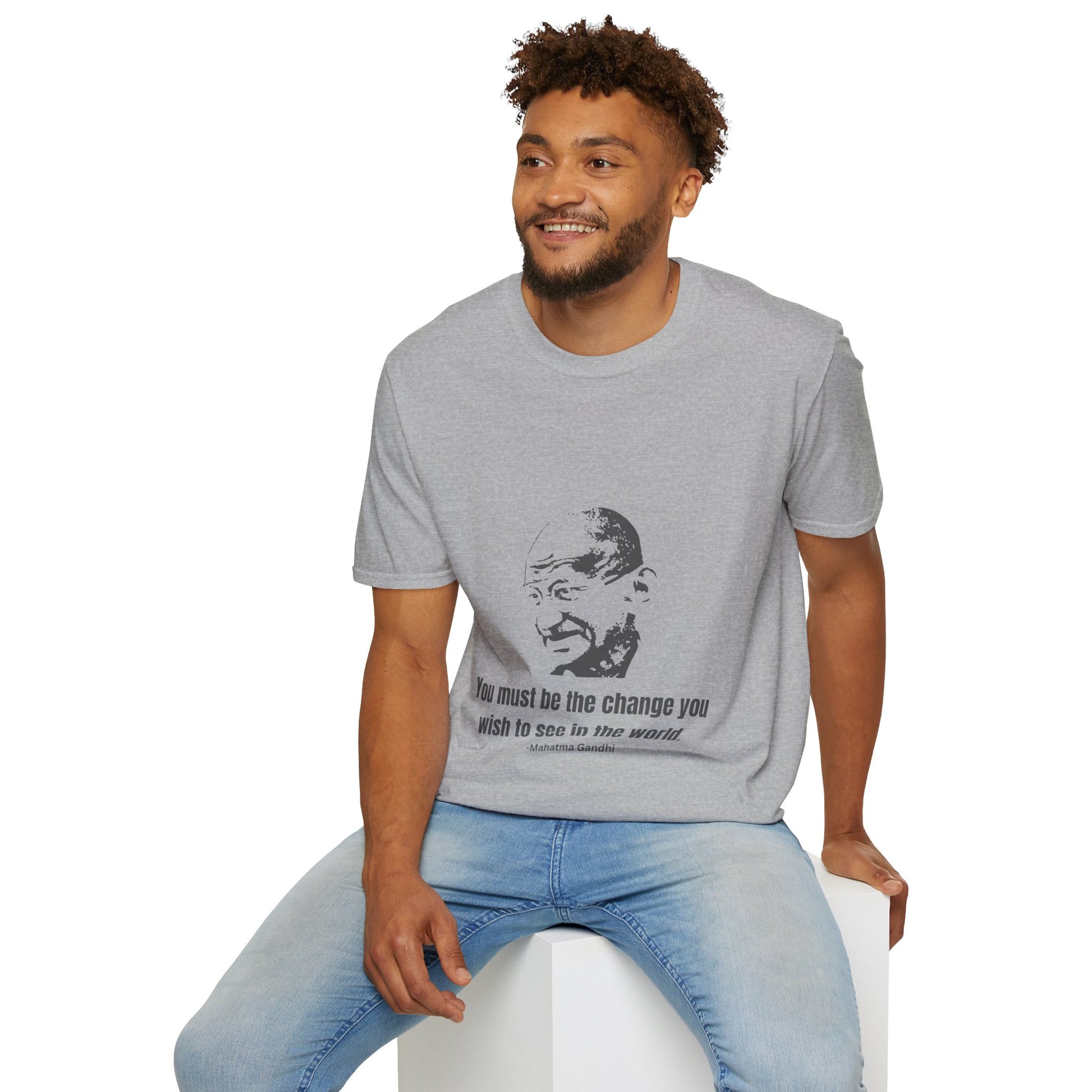 Be the Change Men's Tshirt (IW Gray Logo) - Sweet Baby Jeez Teez