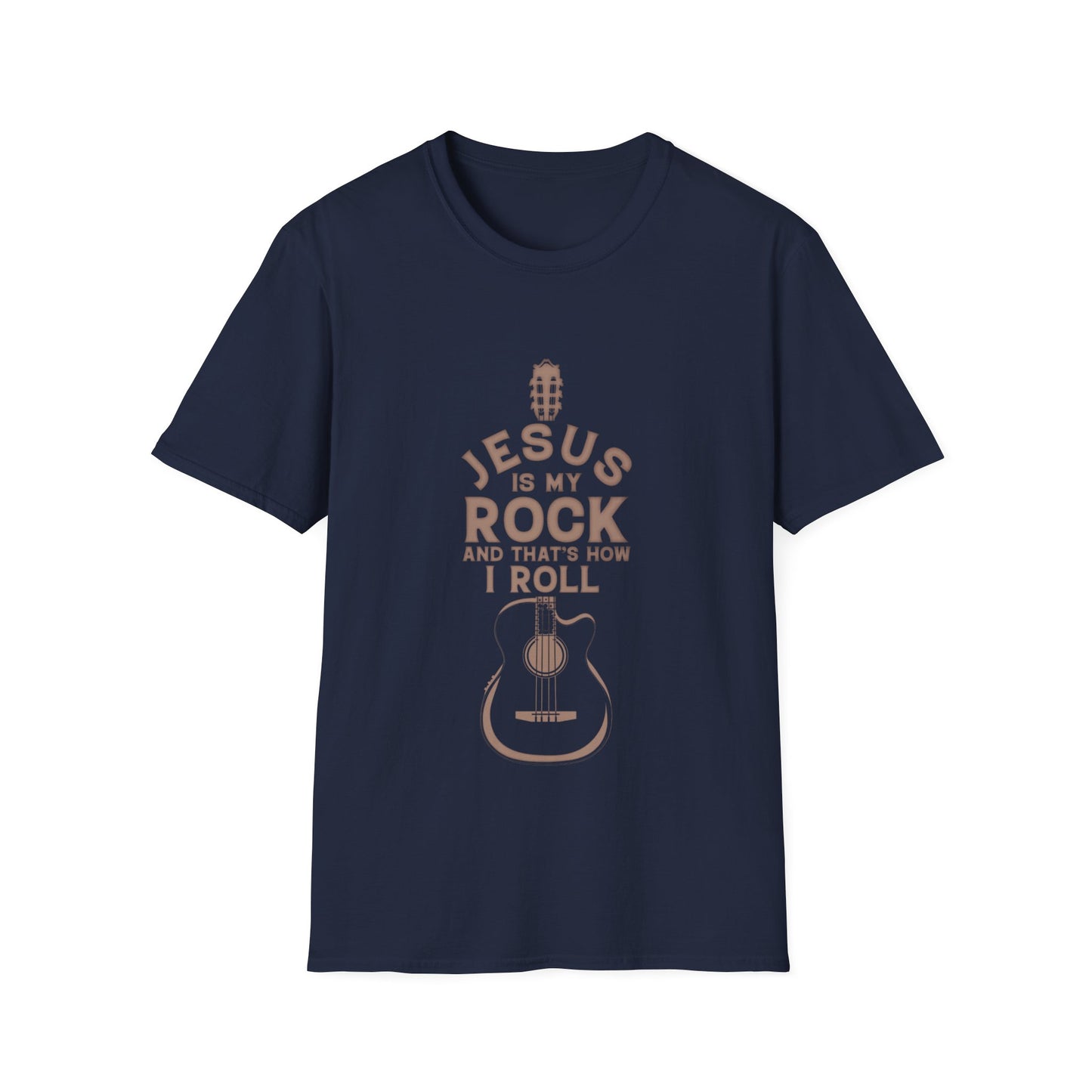 Jesus is My Rock Mens Tshirt (Tan Logo) - Sweet Baby Jeez Teez