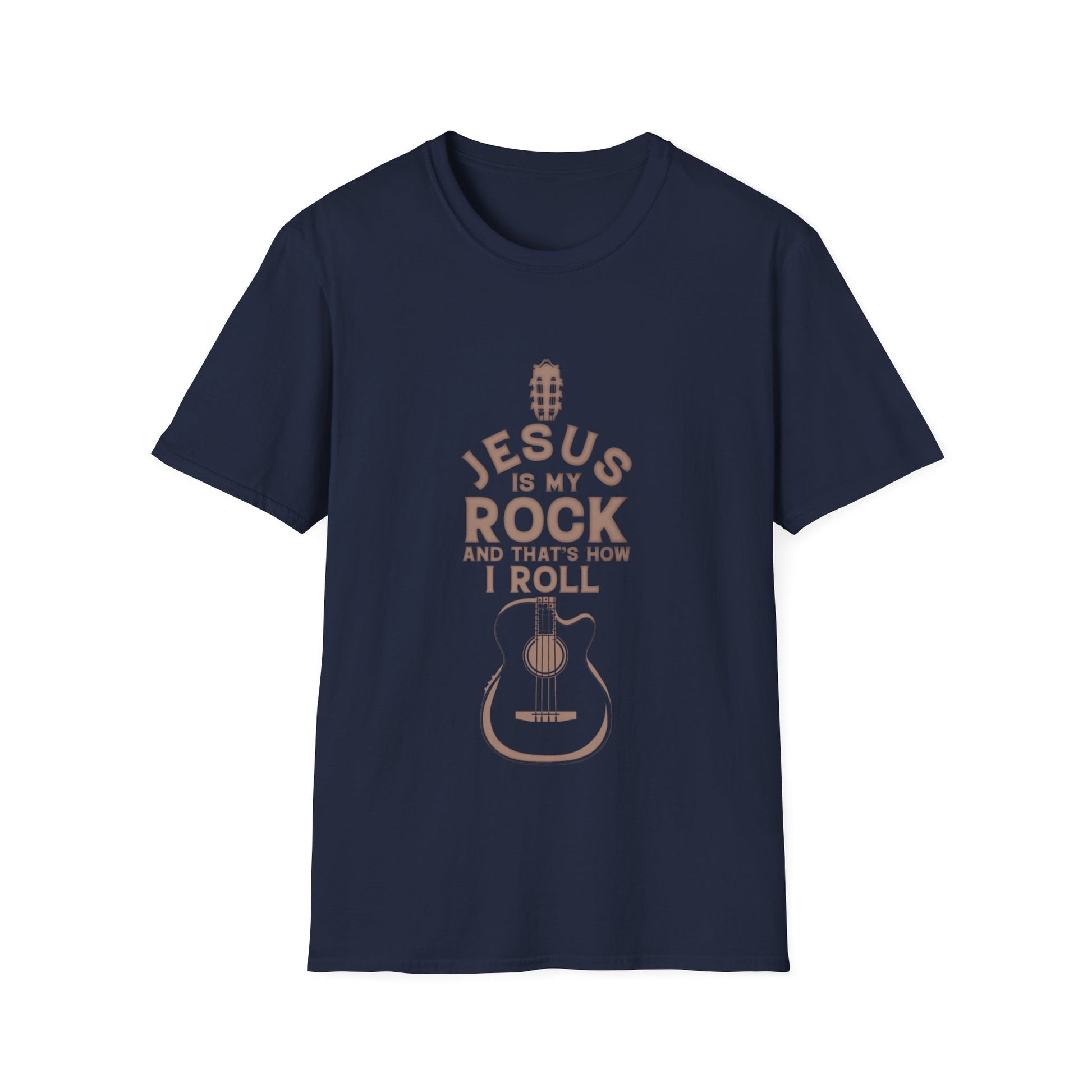 Jesus is My Rock Mens Tshirt (Tan Logo) - Sweet Baby Jeez Teez