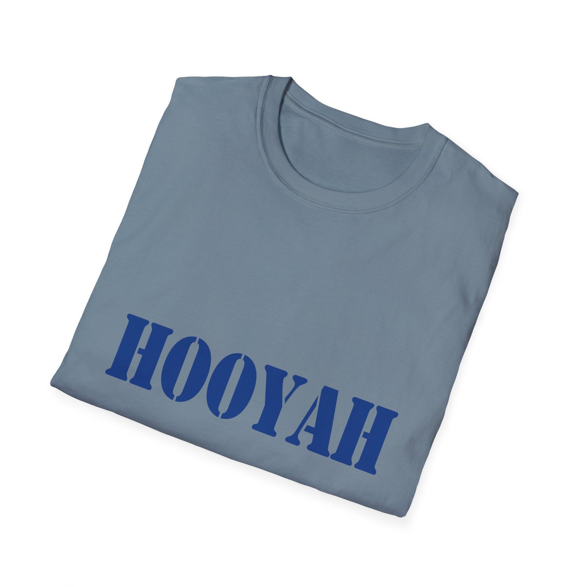 HOOYAH (Navy) Unisex Tshirt (MM Blue Logo) - Sweet Baby Jeez Teez
