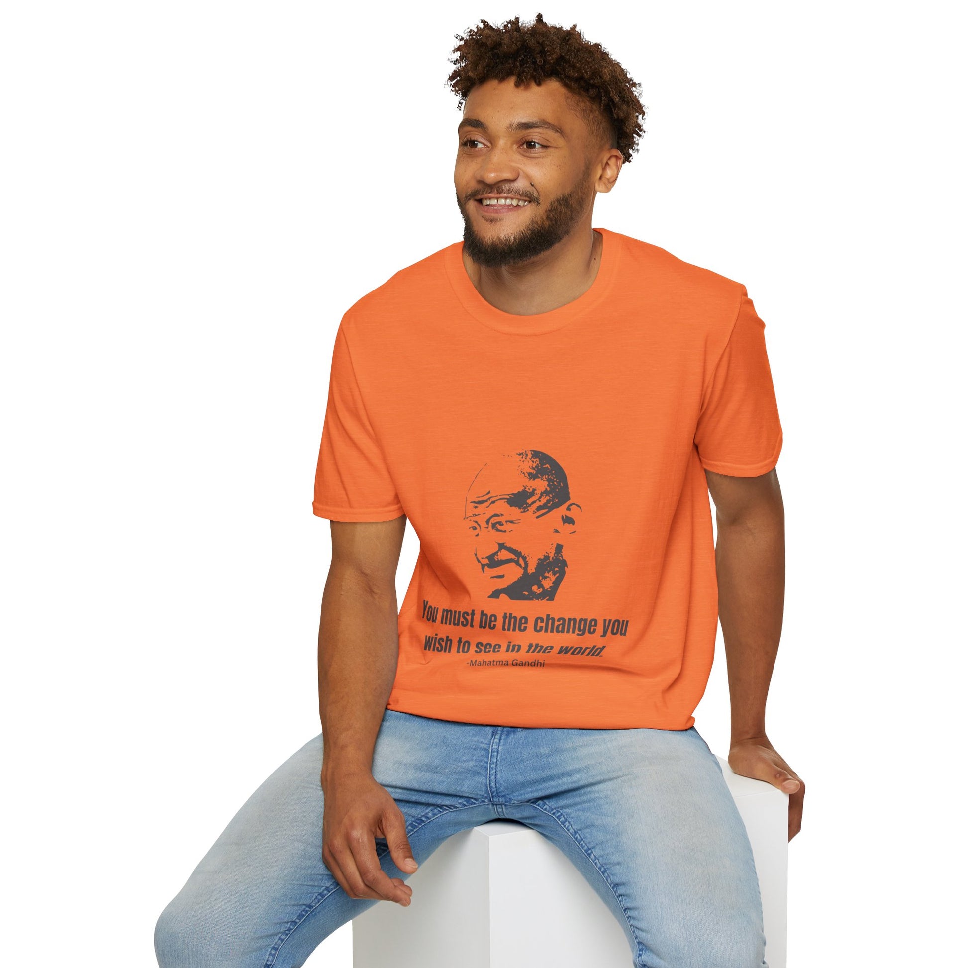 Be the Change Men's Tshirt (IW Gray Logo) - Sweet Baby Jeez Teez