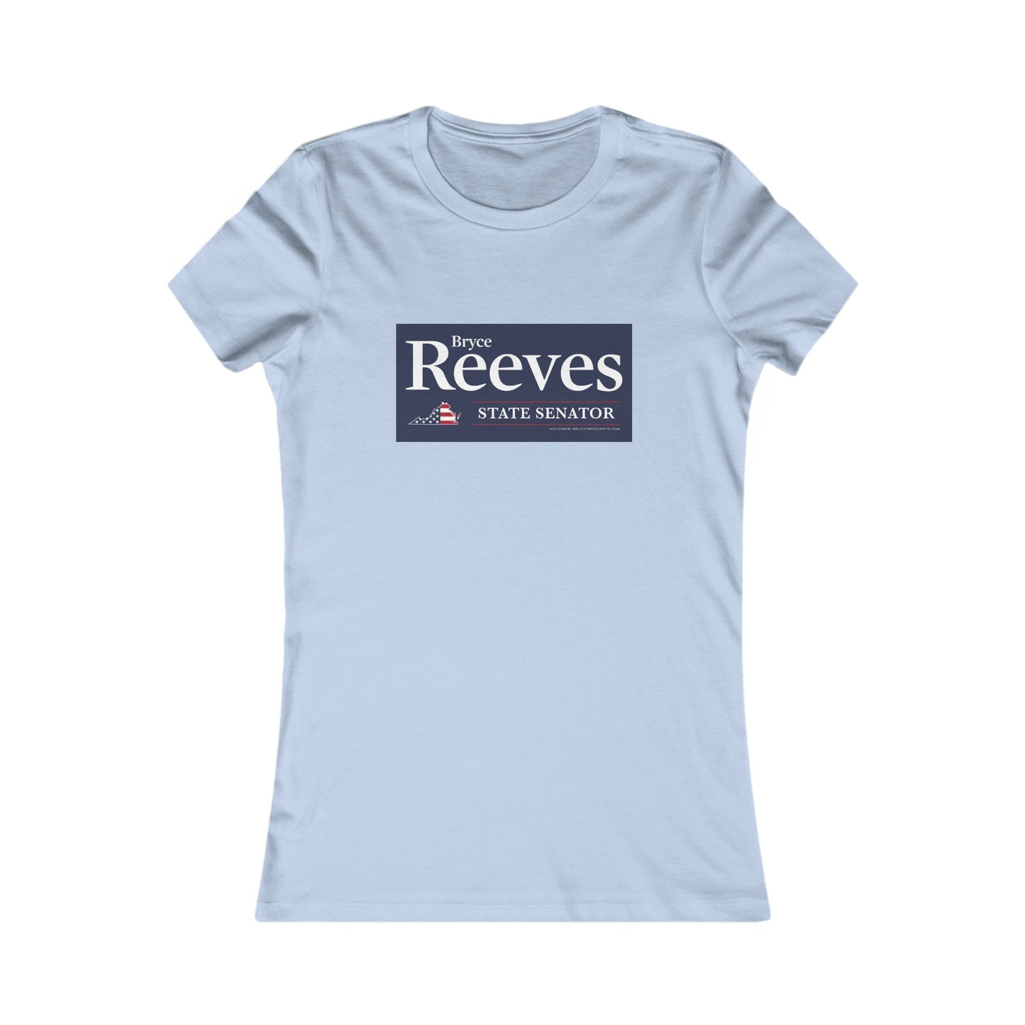 Senator Bryce Reeves Women's Fitted Tshirt (Blue Logo) - Sweet Baby Jeez Teez