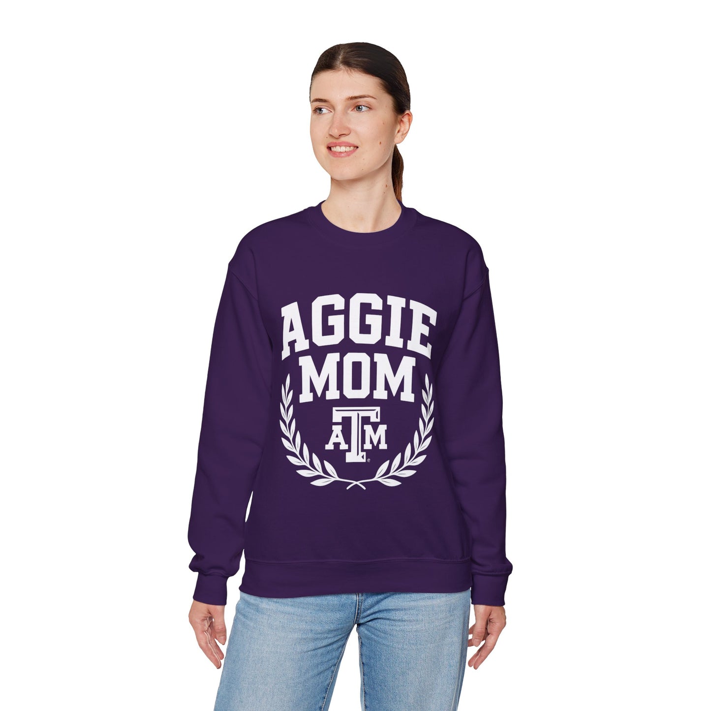 Aggie Mom Texas A&M Cozy Women's Crewneck Sweatshirt - Sweet Baby Jeez Teez