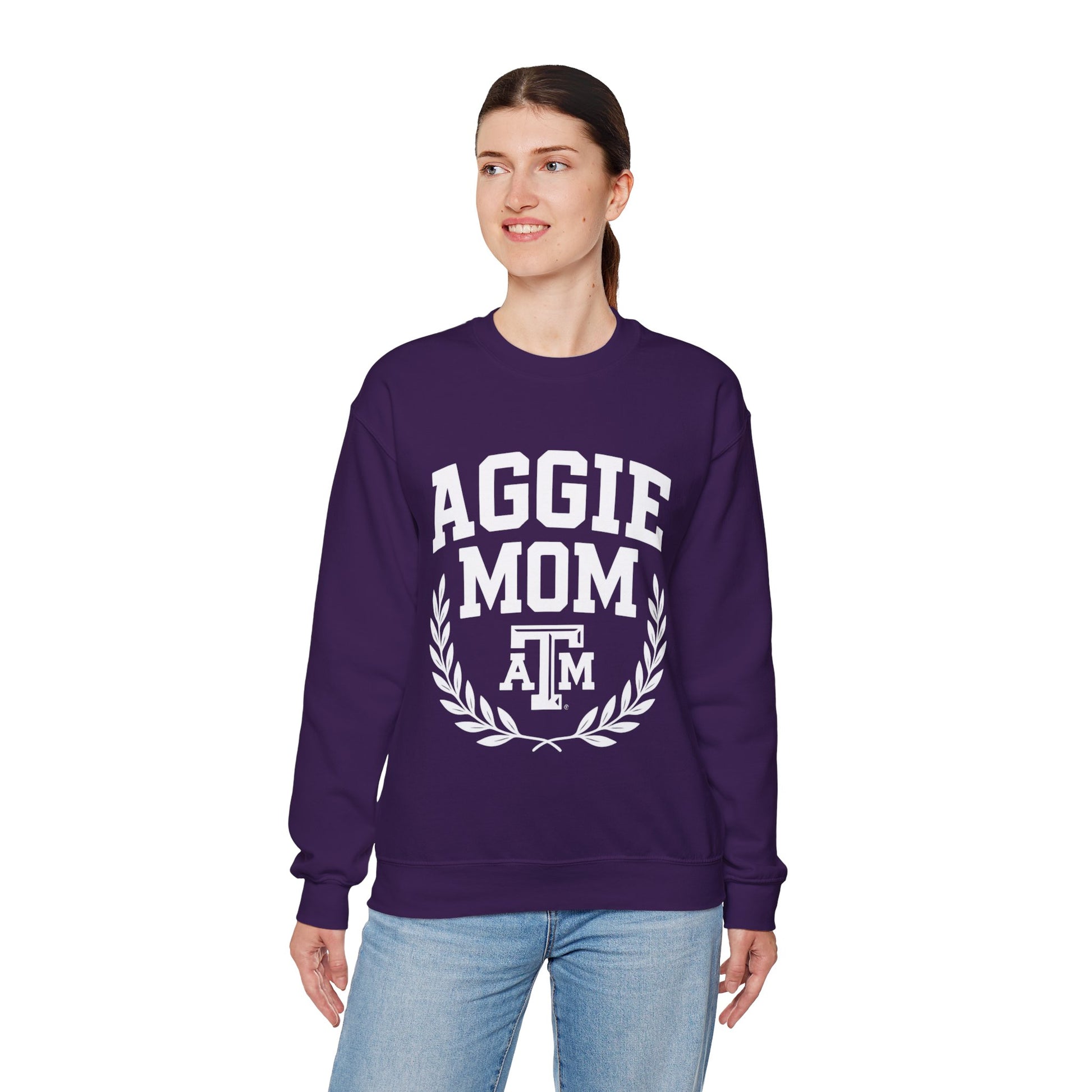 Aggie Mom Texas A&M Cozy Women's Crewneck Sweatshirt - Sweet Baby Jeez Teez