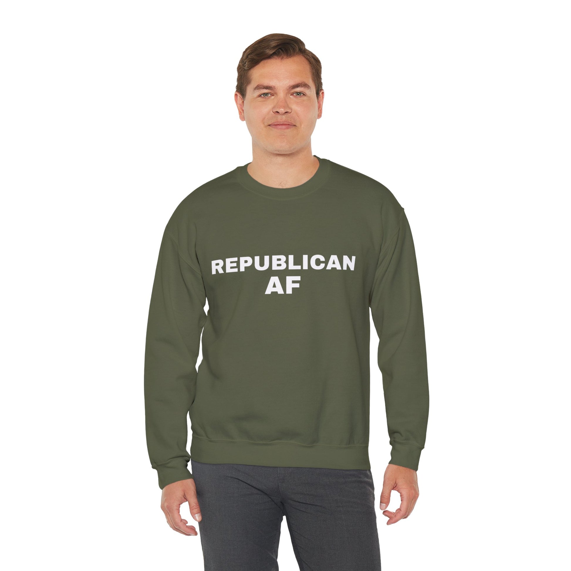 Republican AF Men's Crewneck Sweatshirt (White Logo) - Sweet Baby Jeez Teez