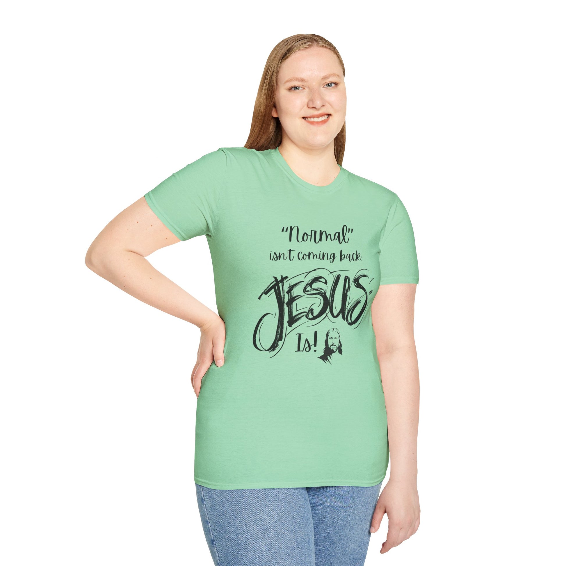 Normal isn't Coming Back Women's Relaxed/Plus Tshirt (Black Logo)) - Sweet Baby Jeez Teez