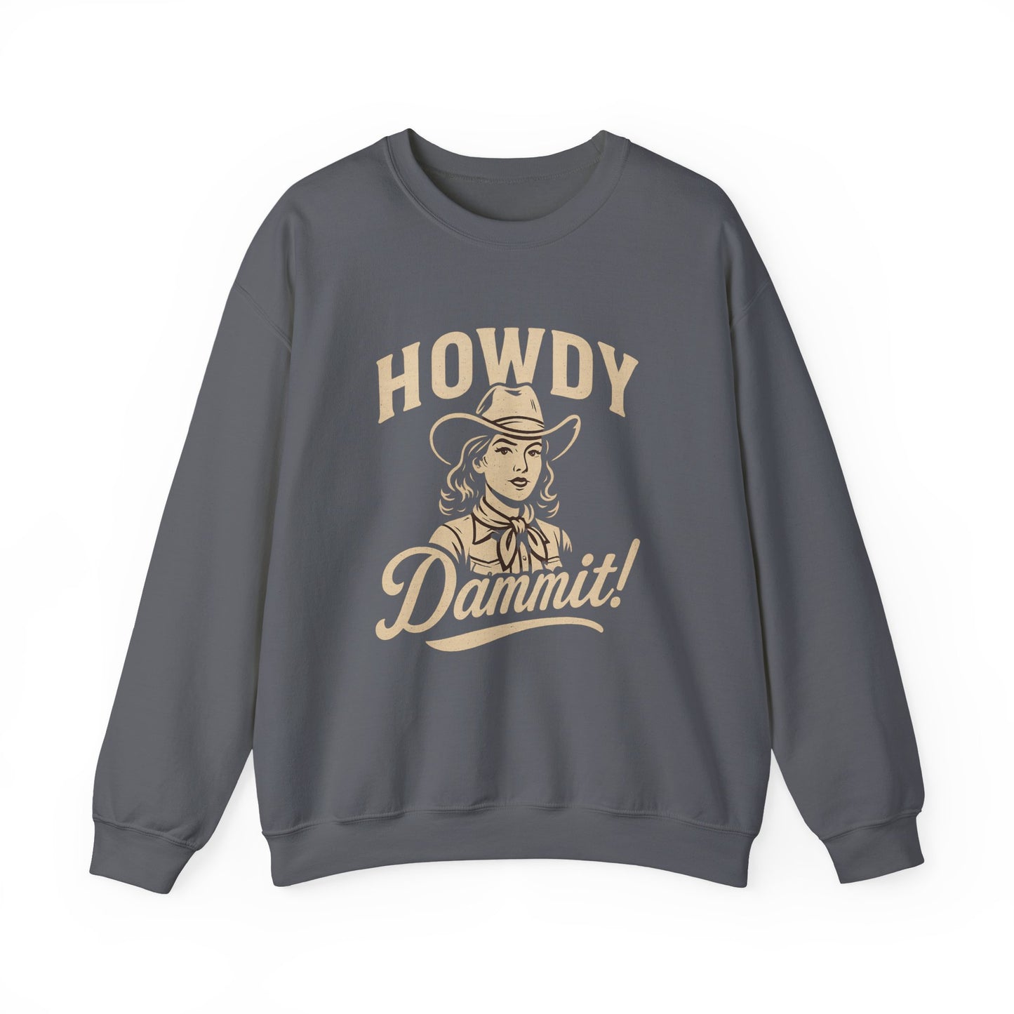 Howdy Dammit! Aggie Texas Cowgirl Unisex Cozy Sweatshirt (Gold Logo)