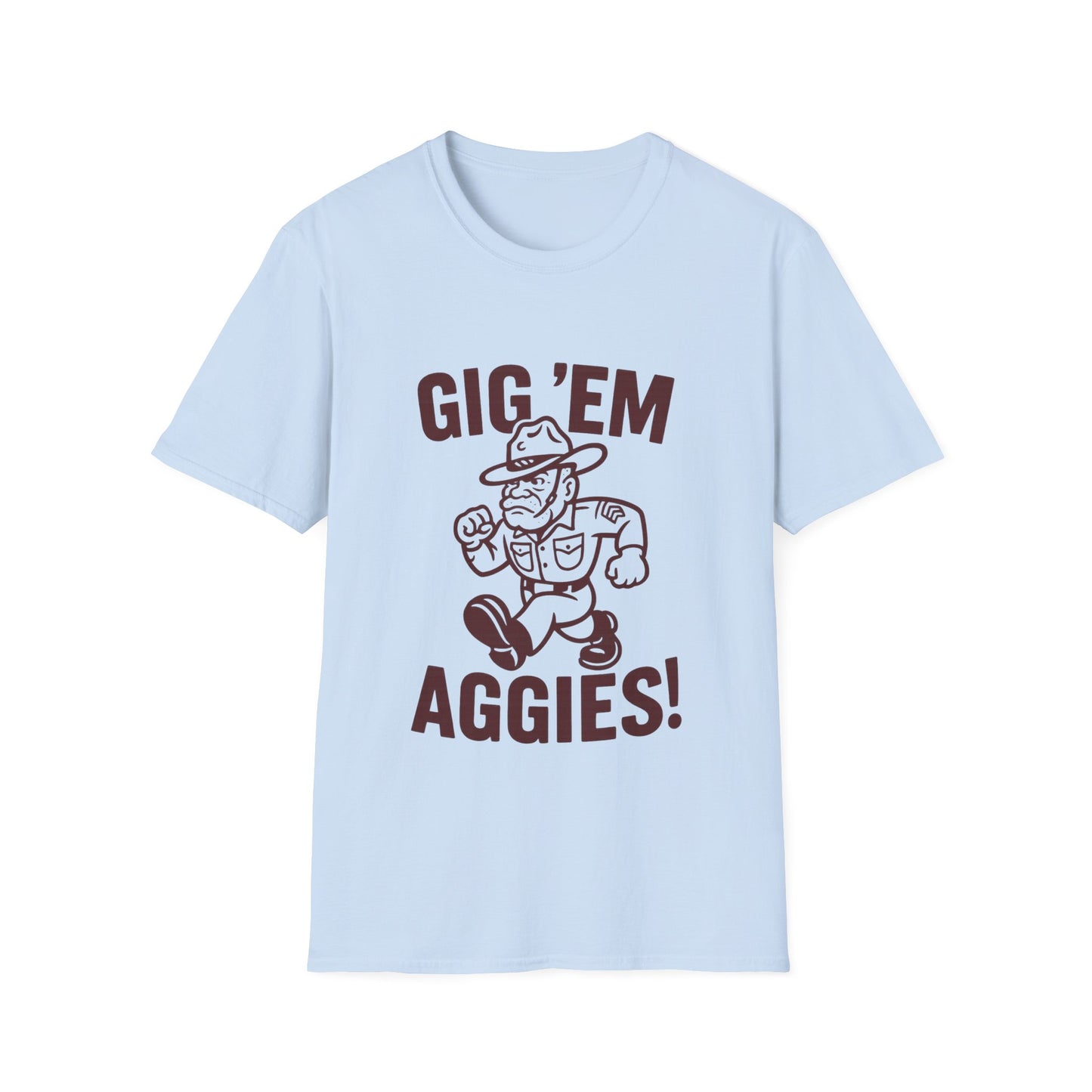 Gig Em Old Sarge Unisex Softstyle Tshirt - Sweet Baby Jeez Teez
