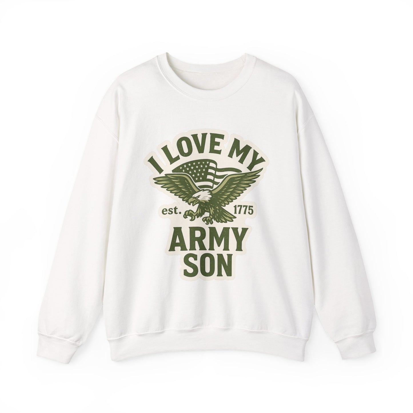 "I Love My Army Son" Patriotic Crewneck Sweatshirt for Army Military Parents