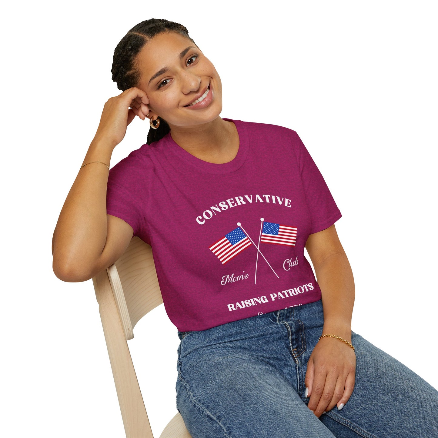 Conservative Mom's Club Women's Plus/Relaxed Tshirt (White Logo)
