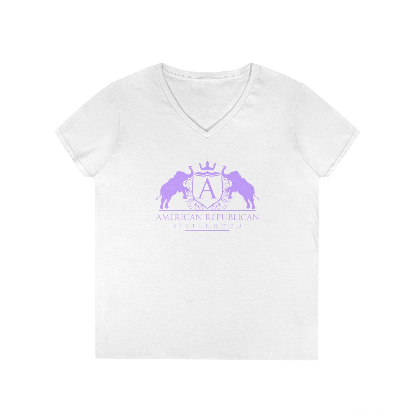 ARS Logo Ladies V-Neck Tshirt (ARS - T Lilac Logo) - Sweet Baby Jeez Teez