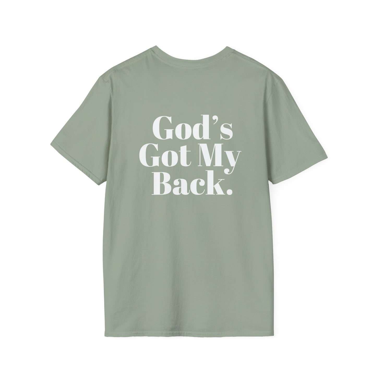 God's Got My Back Men's Tshirt (White Logo) - Sweet Baby Jeez Teez
