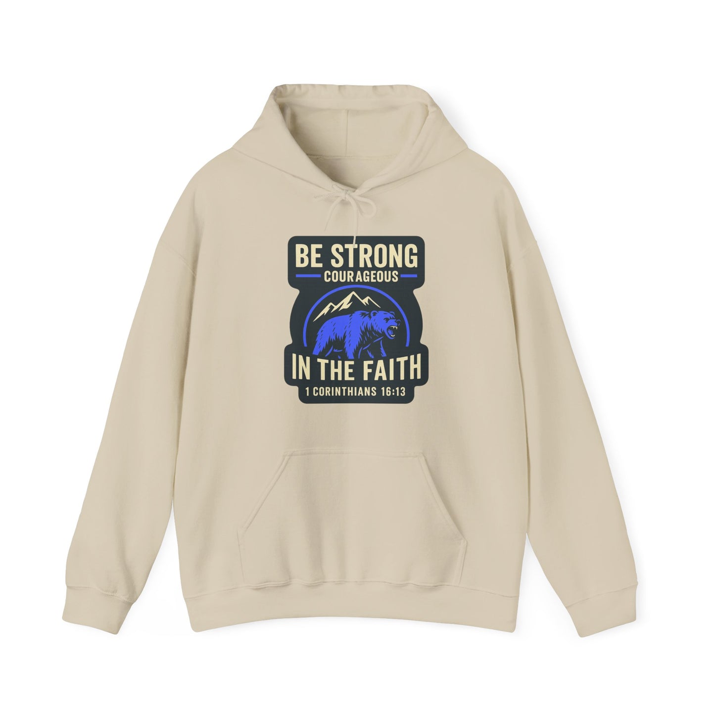 "Be Strong and Courageous" Bear Bible Verse Sweatshirt