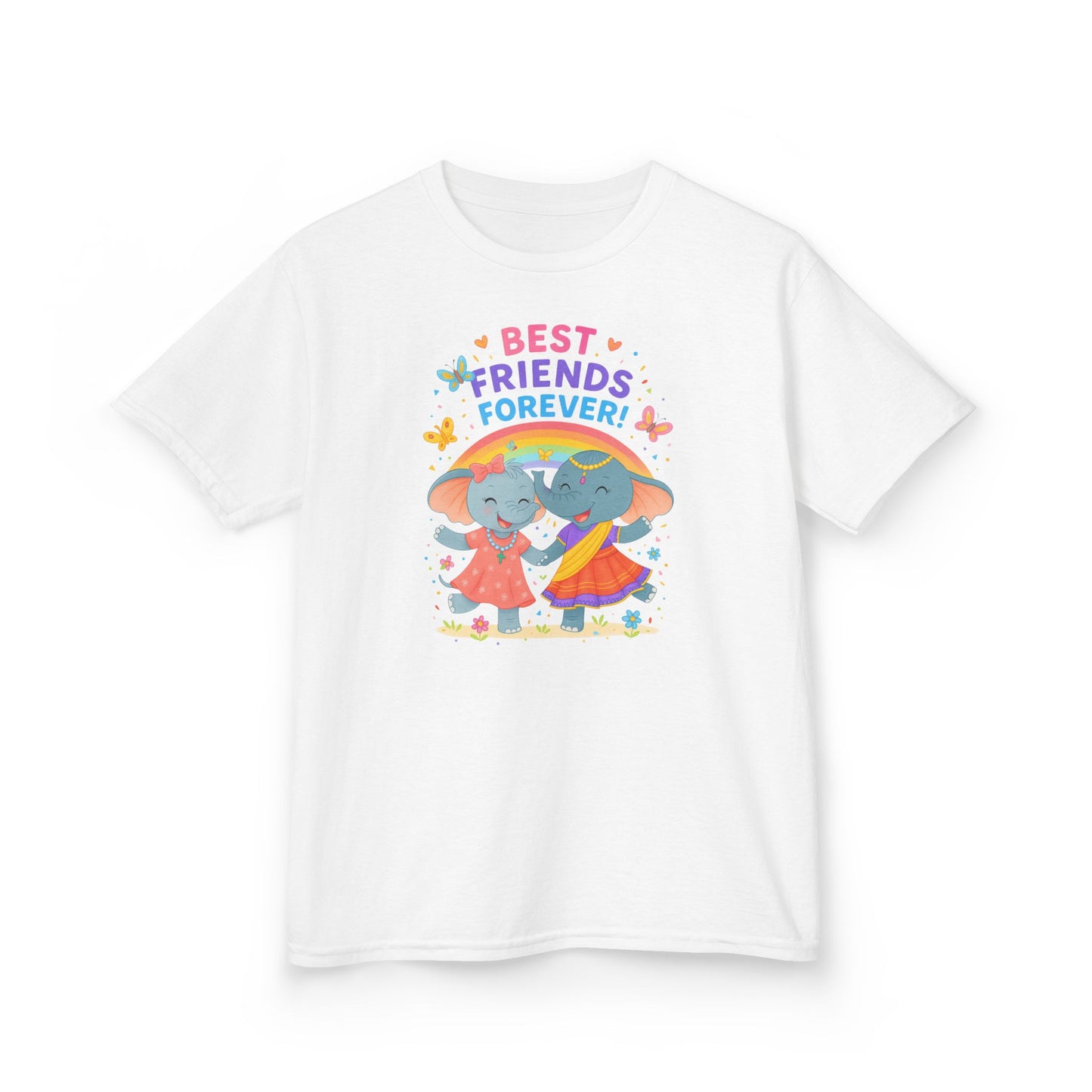 Ellalee the Elephant (TM) and Raja, Best Friends Forever Kids Tshirt