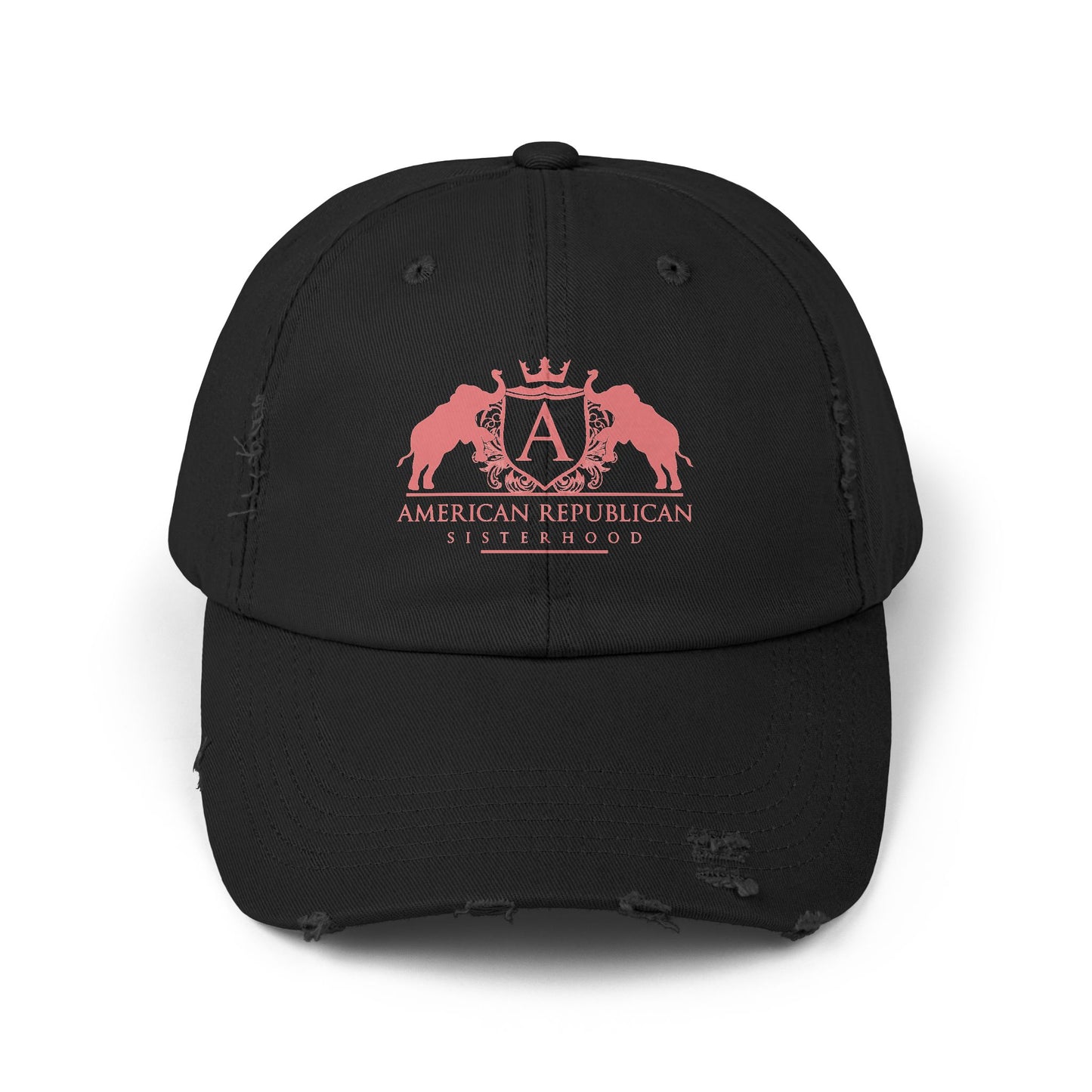 Coral Distressed Cap | Distressed Logo Cap | Sweet Baby Jeez Teez