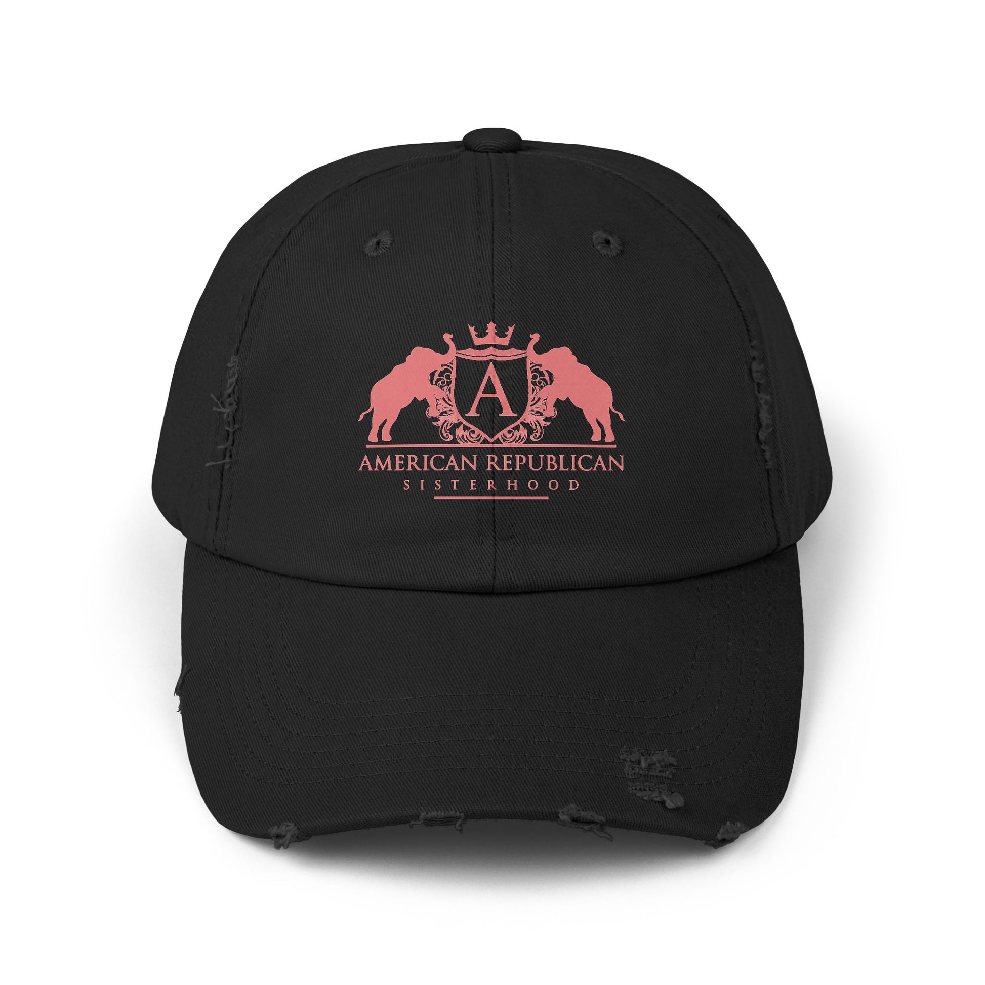Coral Distressed Cap | Distressed Logo Cap | Sweet Baby Jeez Teez