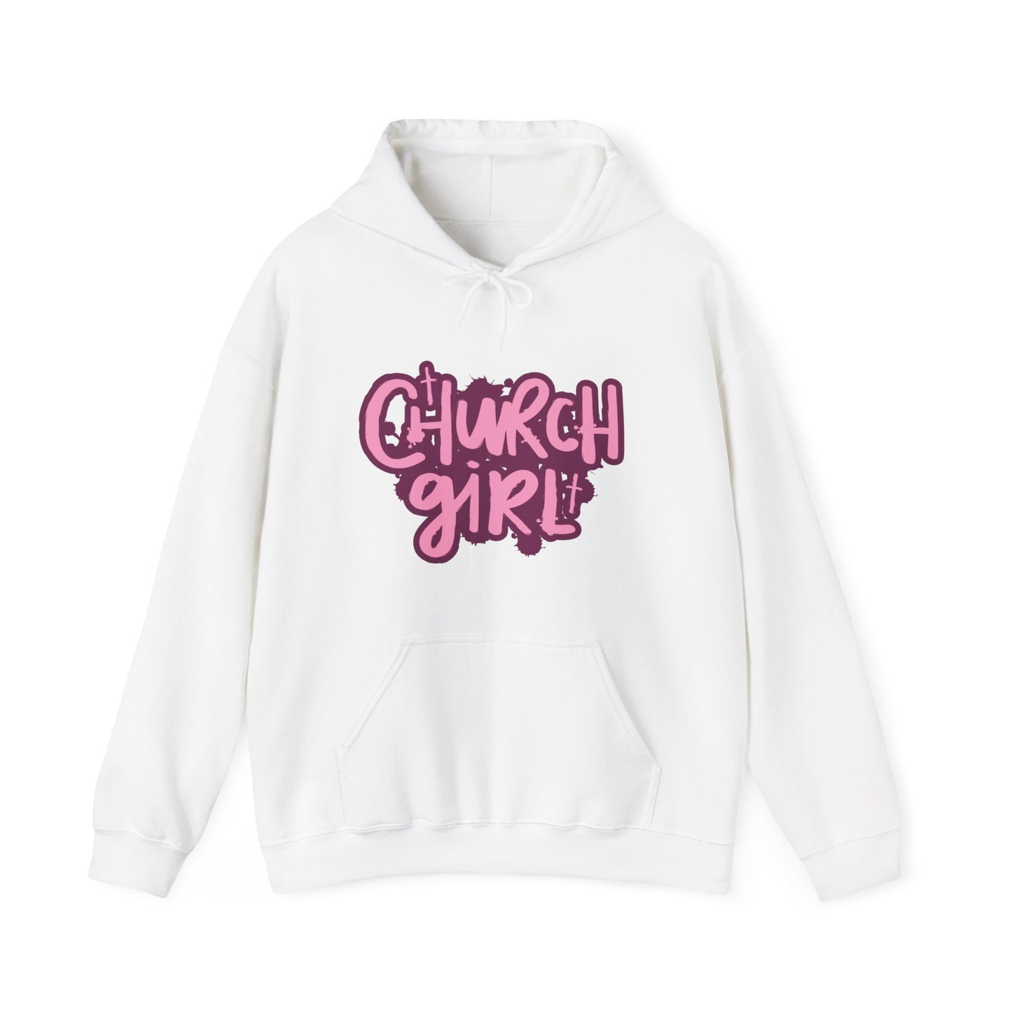 Church Girl Women's Hoodie (Pinks Logo) - Sweet Baby Jeez Teez