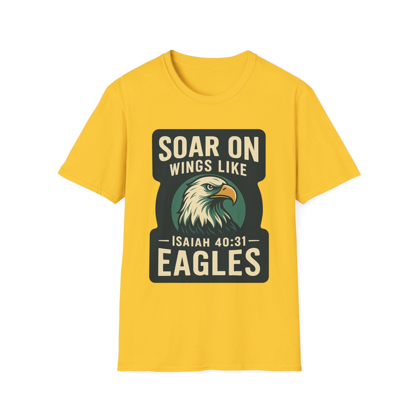 "Isiah 40:31" Soar on Wings Bible Verse Softstyle Tshirt