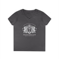 ARS Prayer Brigade Ladies' V-Neck T-Shirt (Light Gray with Light Gray Logo)