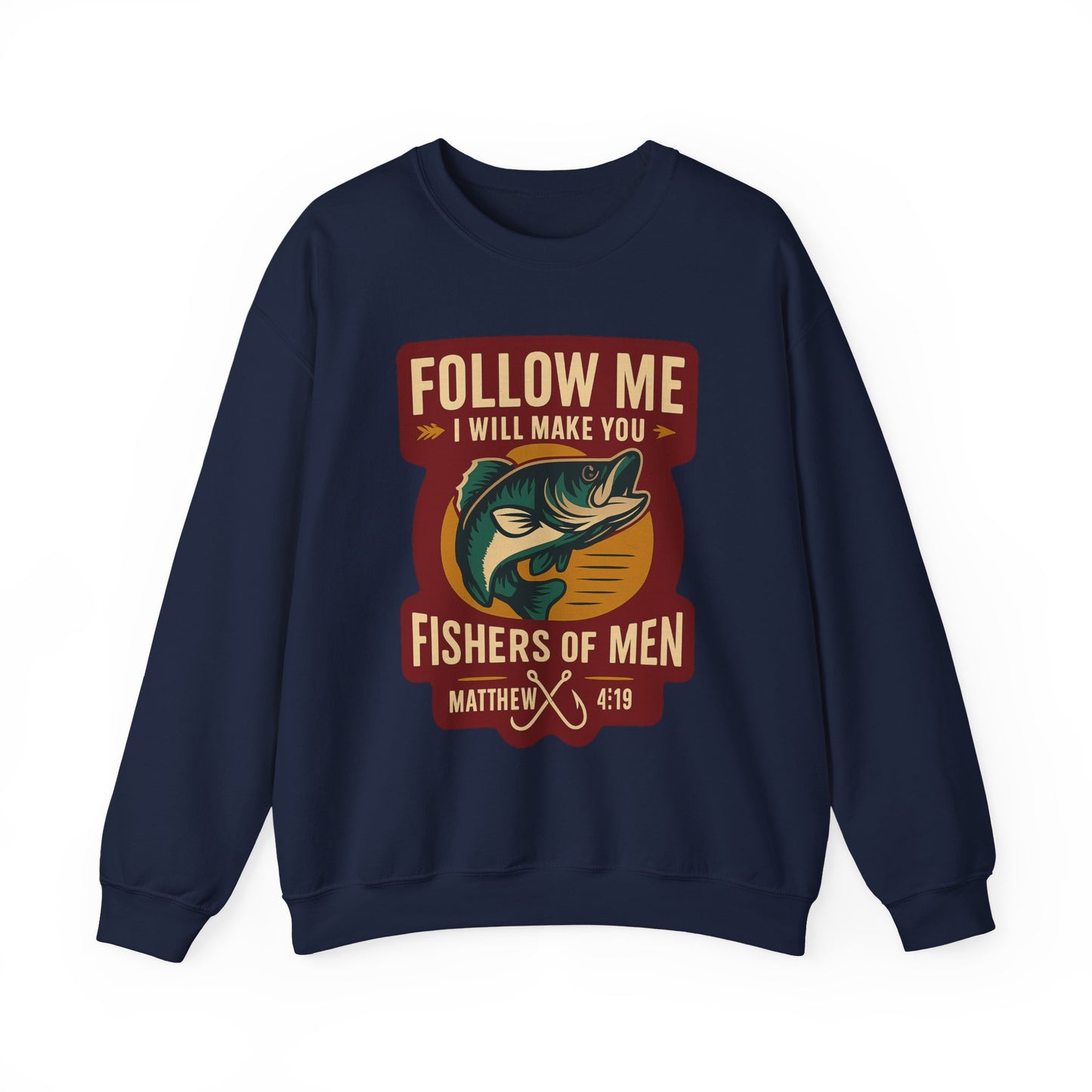 "Follow Me" Fisherman Bible Verse Crewneck Sweatshirt