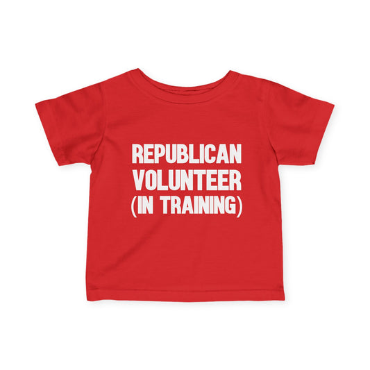 Republican Volunteer in Training Toddler Tshirt (White/Red Logo)