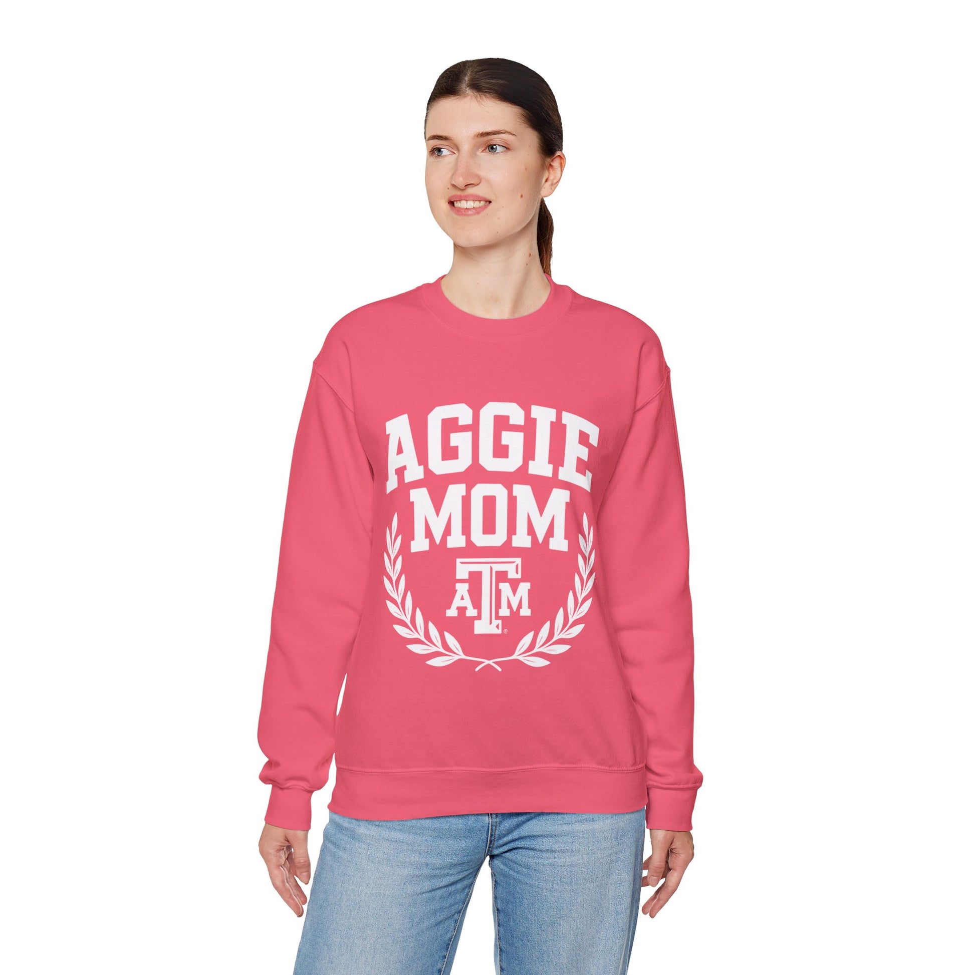 Aggie Mom Texas A&M Cozy Women's Crewneck Sweatshirt - Sweet Baby Jeez Teez