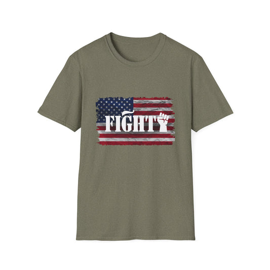 Fight Men's Tshirt (Flag Logo) - Sweet Baby Jeez Teez