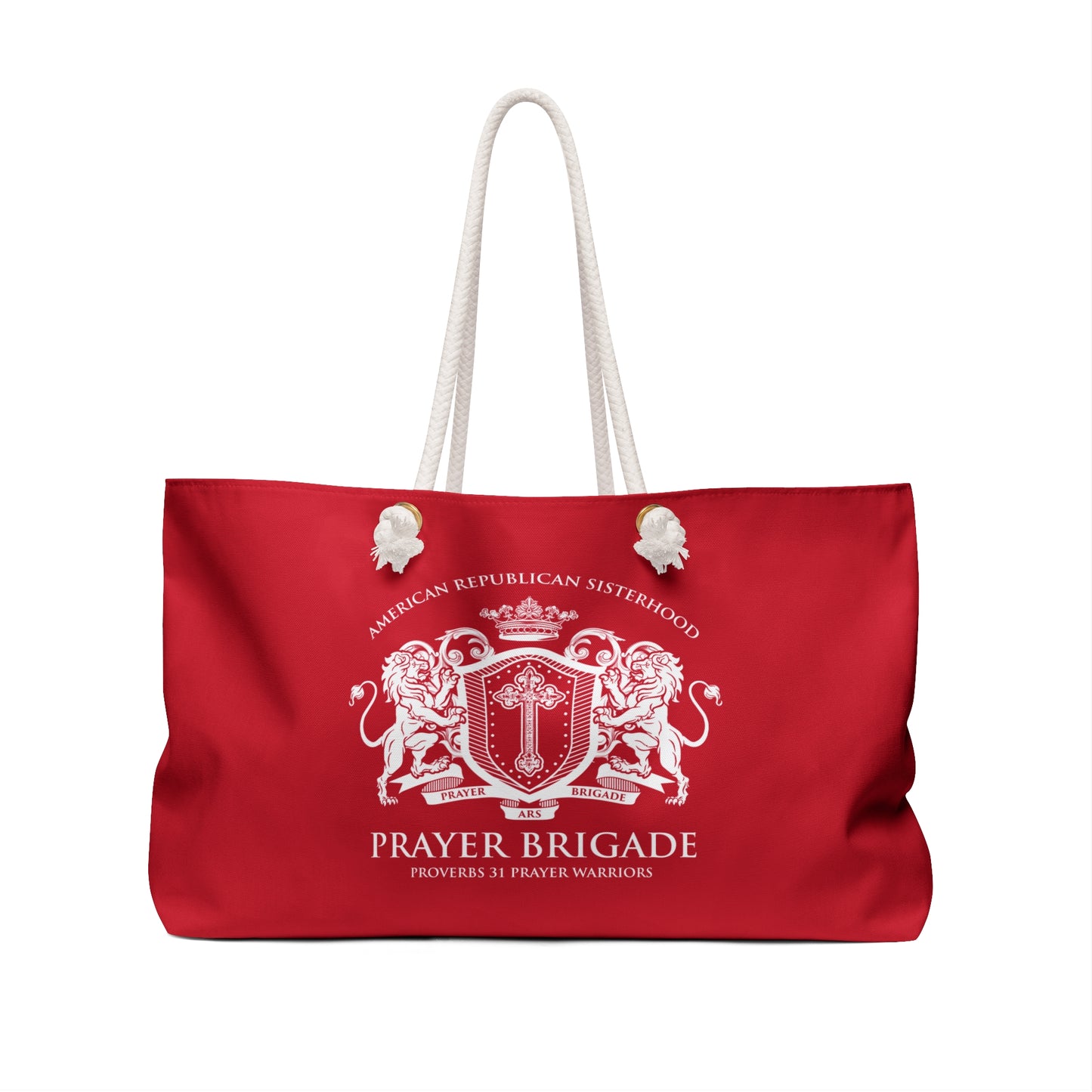 ARS Prayer Brigade Weekender Bag (Dark Red with White Logo)