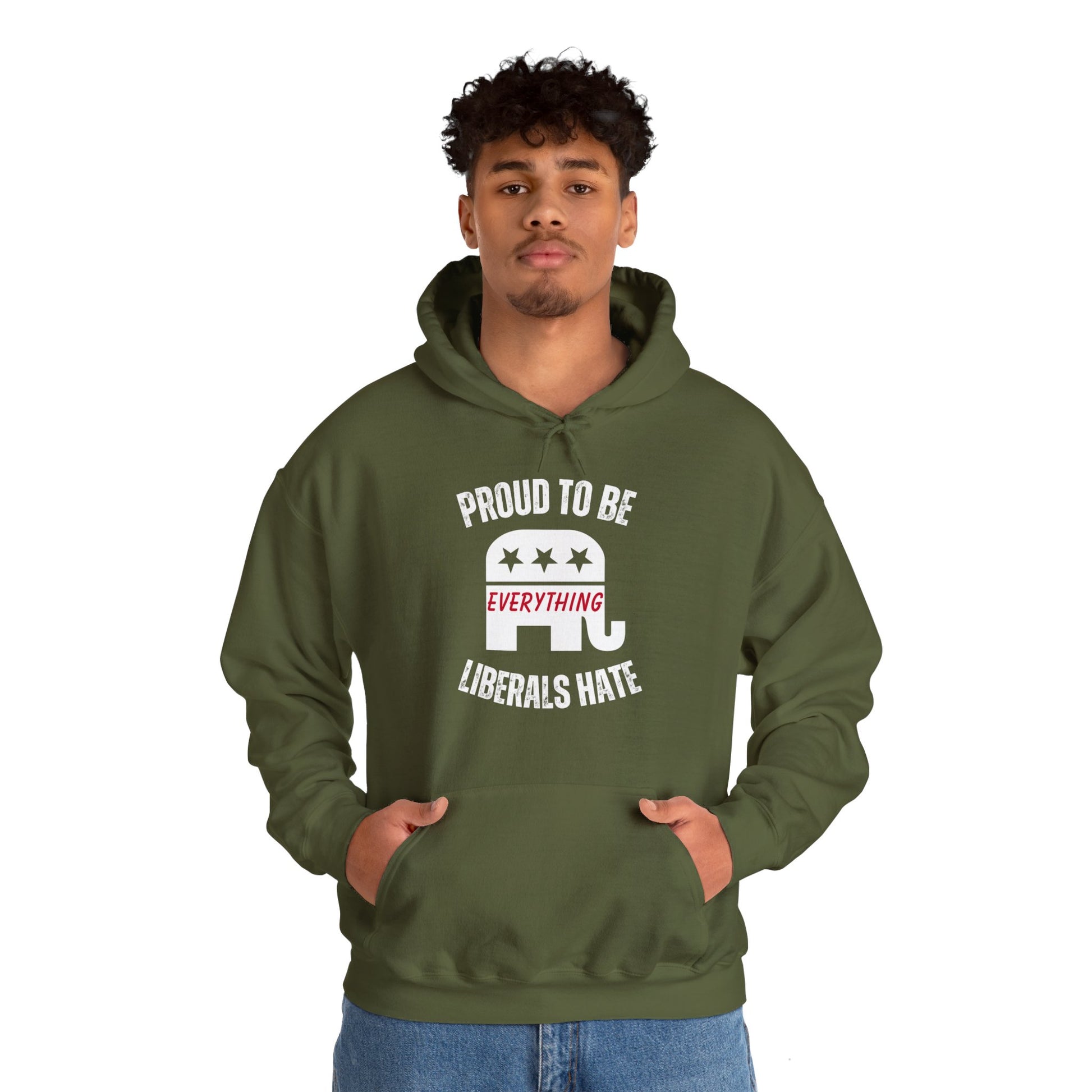 Proud to Be Men's Hoodie (White Logo) - Sweet Baby Jeez Teez